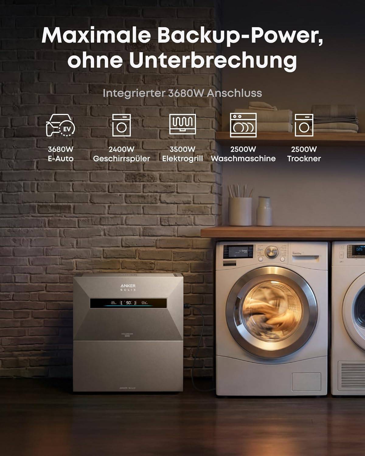 Anker SOLIX Solarbank Max AC 7kWh Heimspeicher für Photovoltaikanlagen AC-gekoppelt 3500W