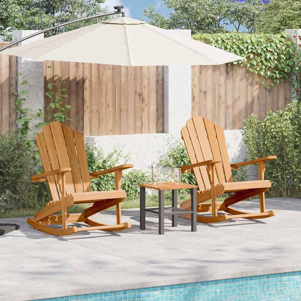 vidaXL Adirondack-Schaukelstuhl 2 Stk. Braun Massivholz Teak