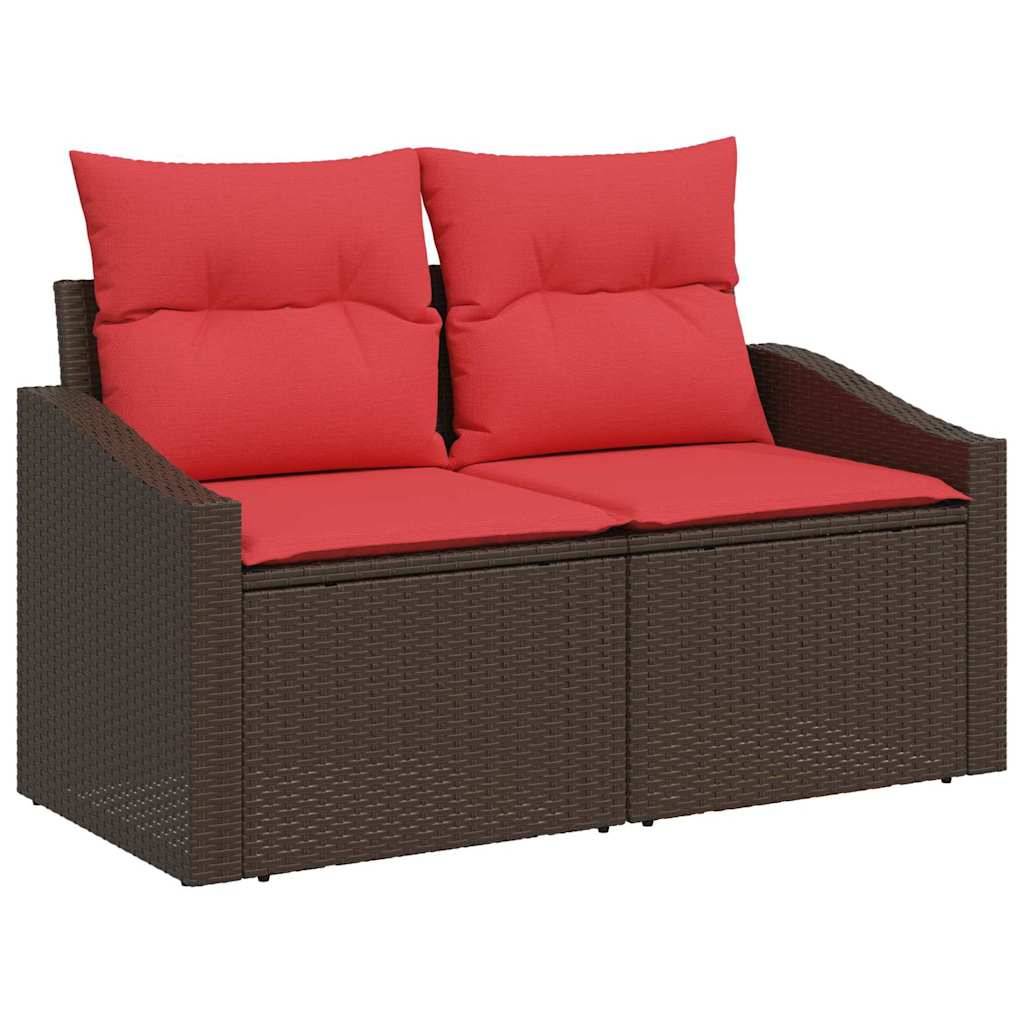 vidaXL Sofa Set 7 Stk. Braun [Synthetisch]: Poly Rattan