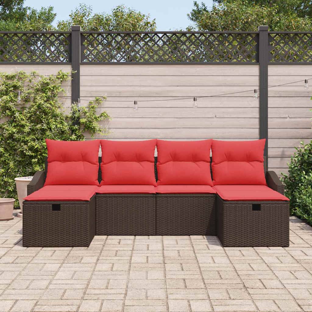 vidaXL Gartensofa-set 6 Stk. Poly-Rattan