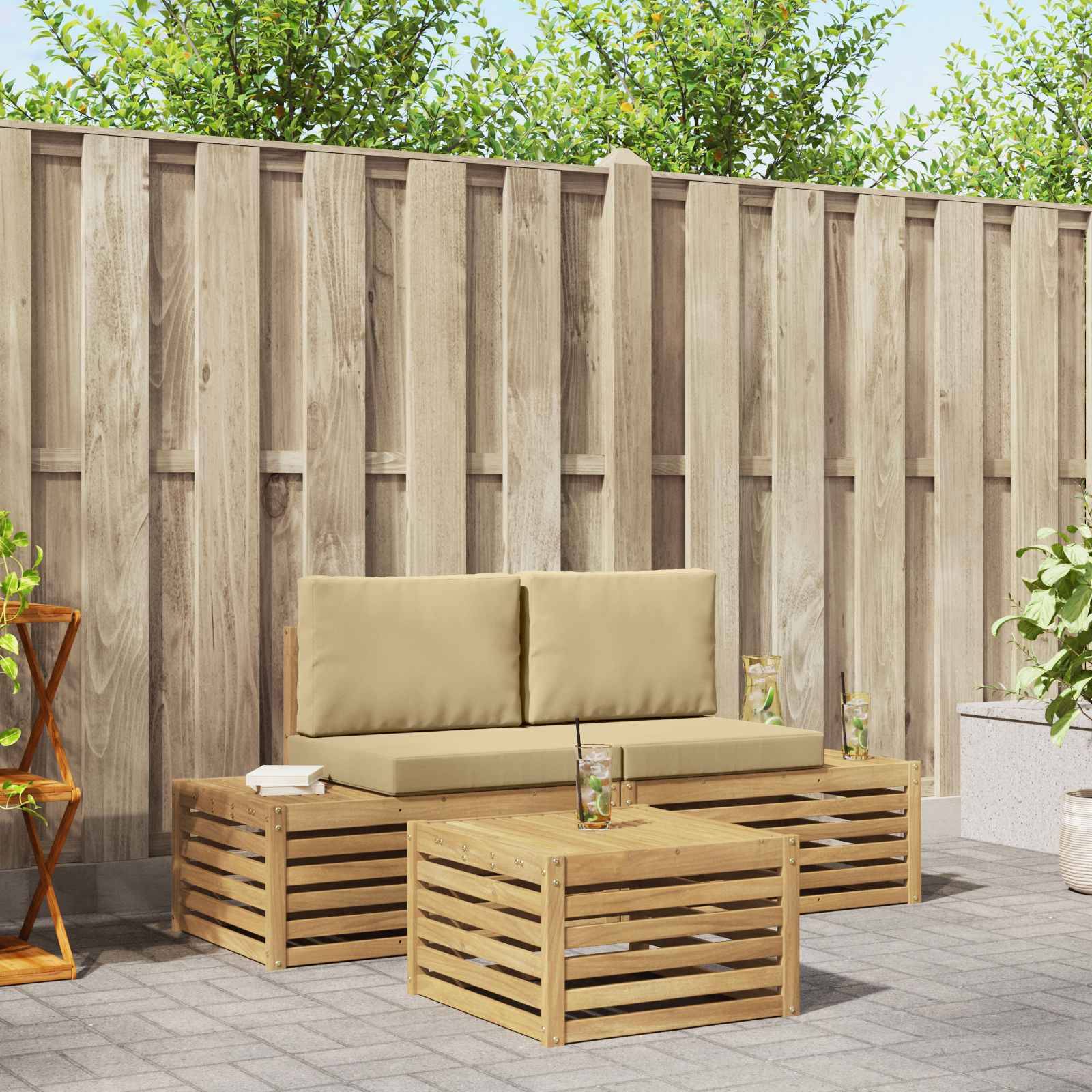 vidaXL Outdoor-Sofagarnitur 4 Stück