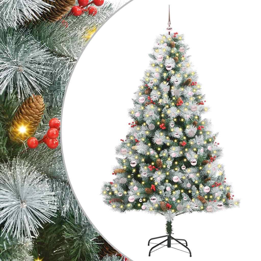 vidaXL Künstlicher Weihnachtsbaum Grün und Weiß 240 cm