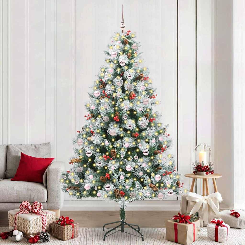 vidaXL Künstlicher Weihnachtsbaum Grün und Weiß 240 cm