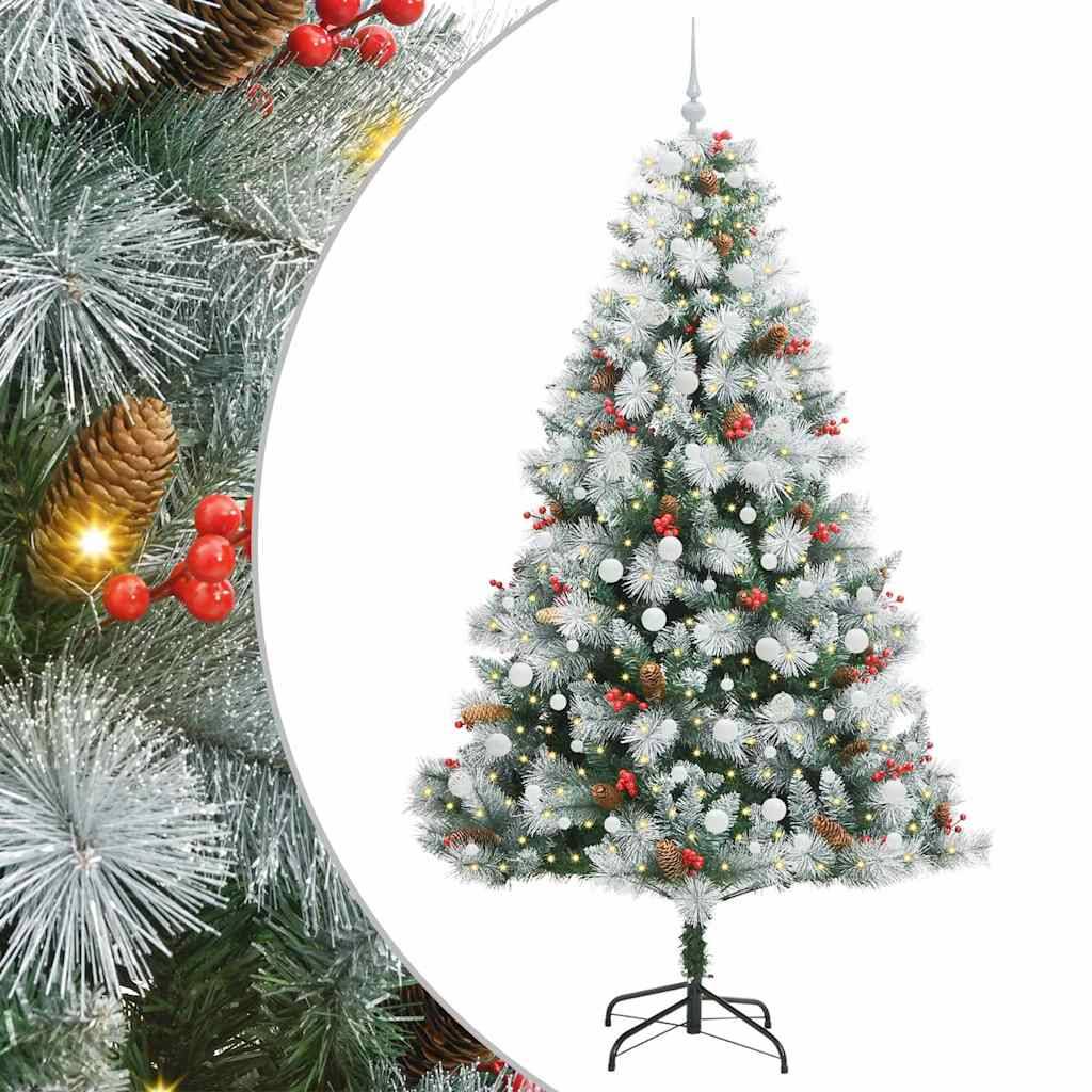 vidaXL Künstlicher Weihnachtsbaum Grün und Weiß 240 cm