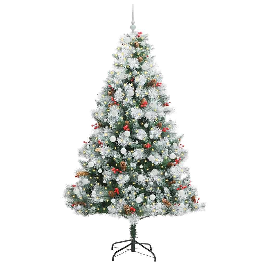 vidaXL Künstlicher Weihnachtsbaum Grün und Weiß 240 cm