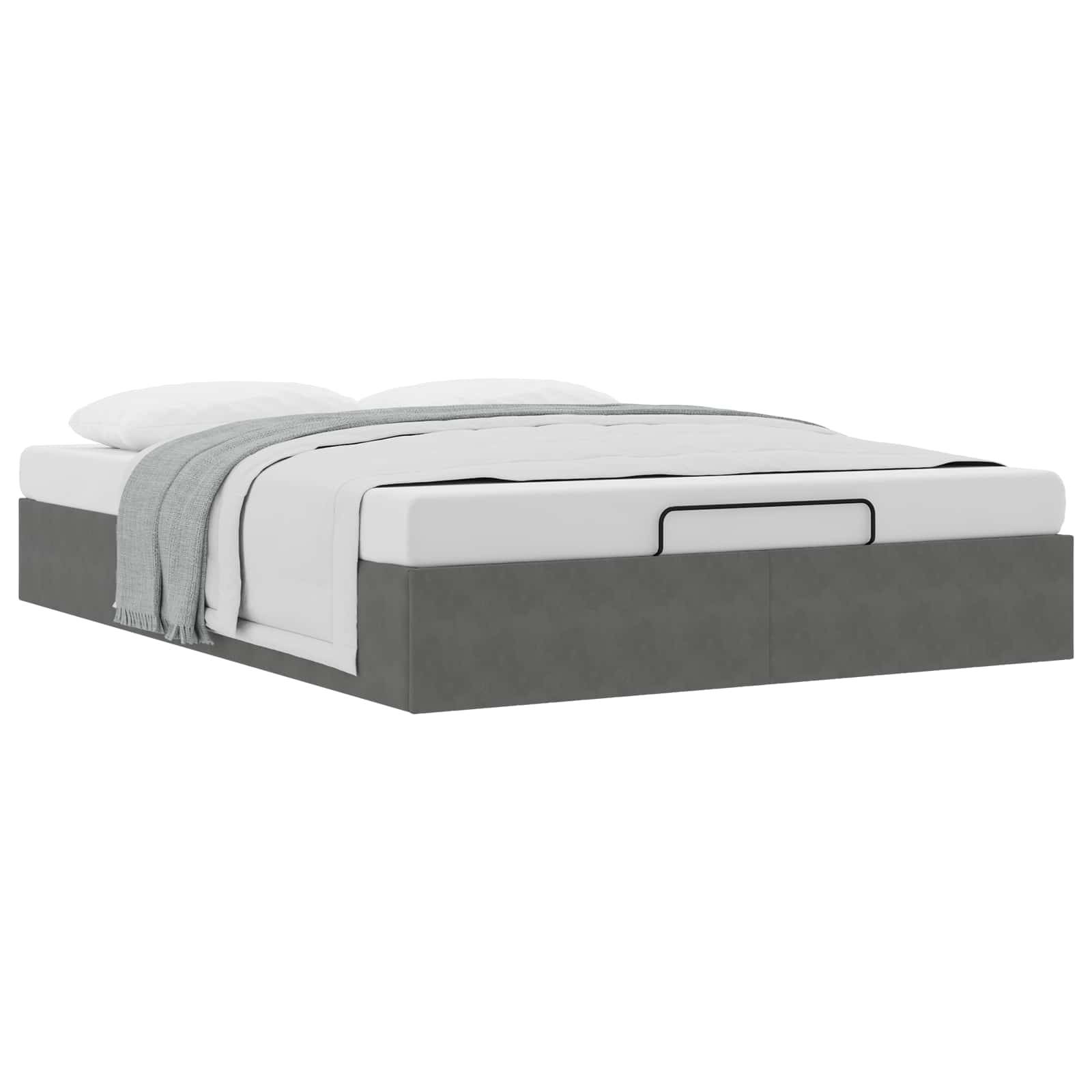 vidaXL Ottoman Bettgestell Dunkelgrau 152 x 203 cm Samt