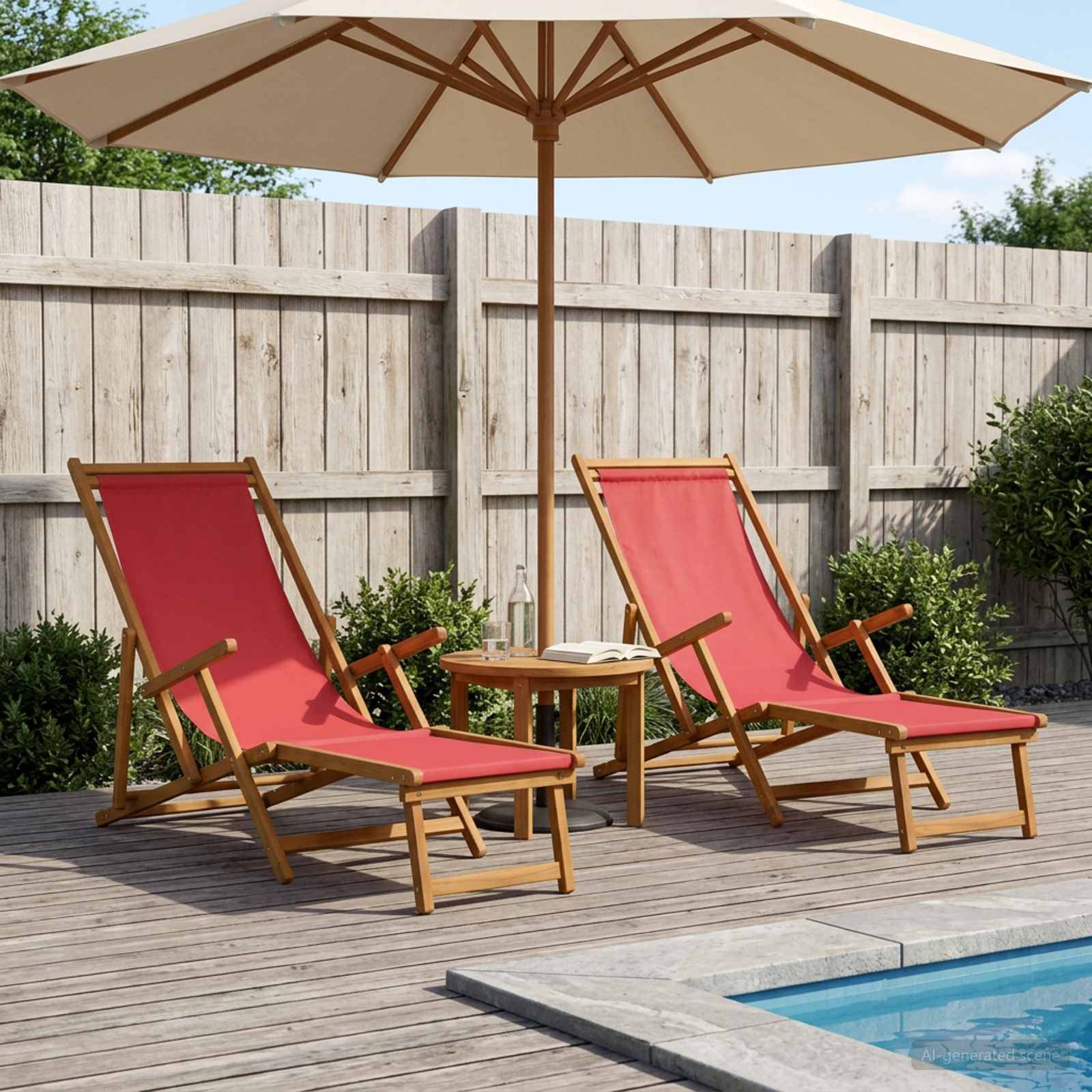 vidaXL Klappbare Sonnenliege 2 pcs 3 Position Massives Eukalyptus Holz