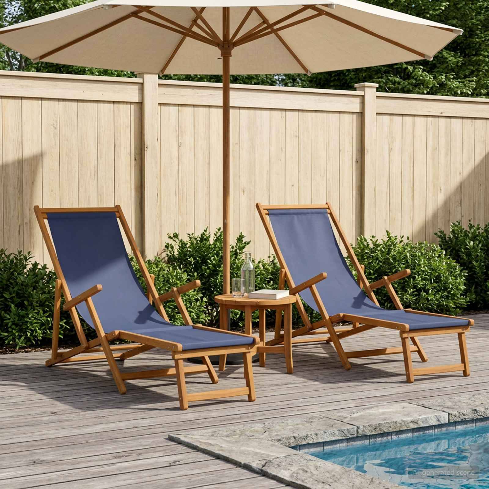 vidaXL Klappbare Sonnenliege 2 pcs 3 Position Massives Eukalyptus Holz