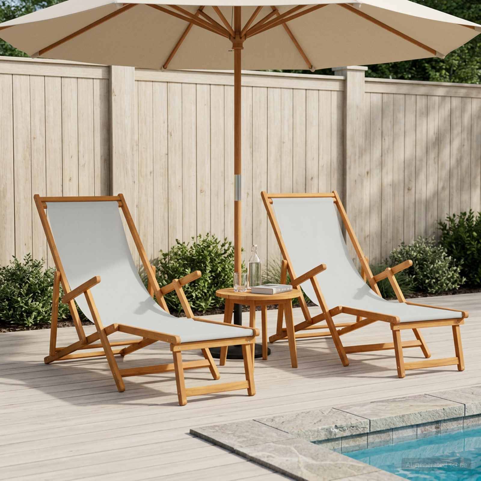 vidaXL Klappbare Sonnenliege 2 pcs 3 Position Massives Eukalyptus Holz