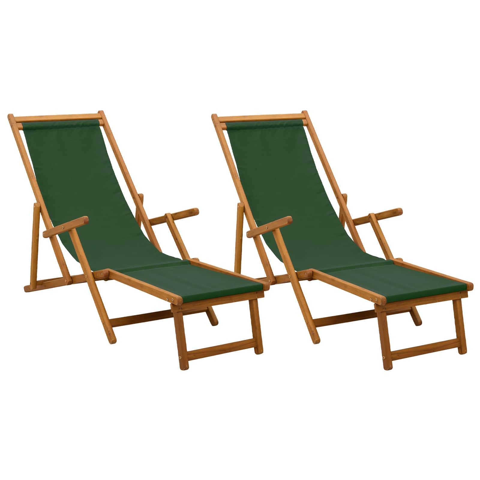 vidaXL Klappbare Sonnenliege 2 pcs 3 Position Massives Eukalyptus Holz