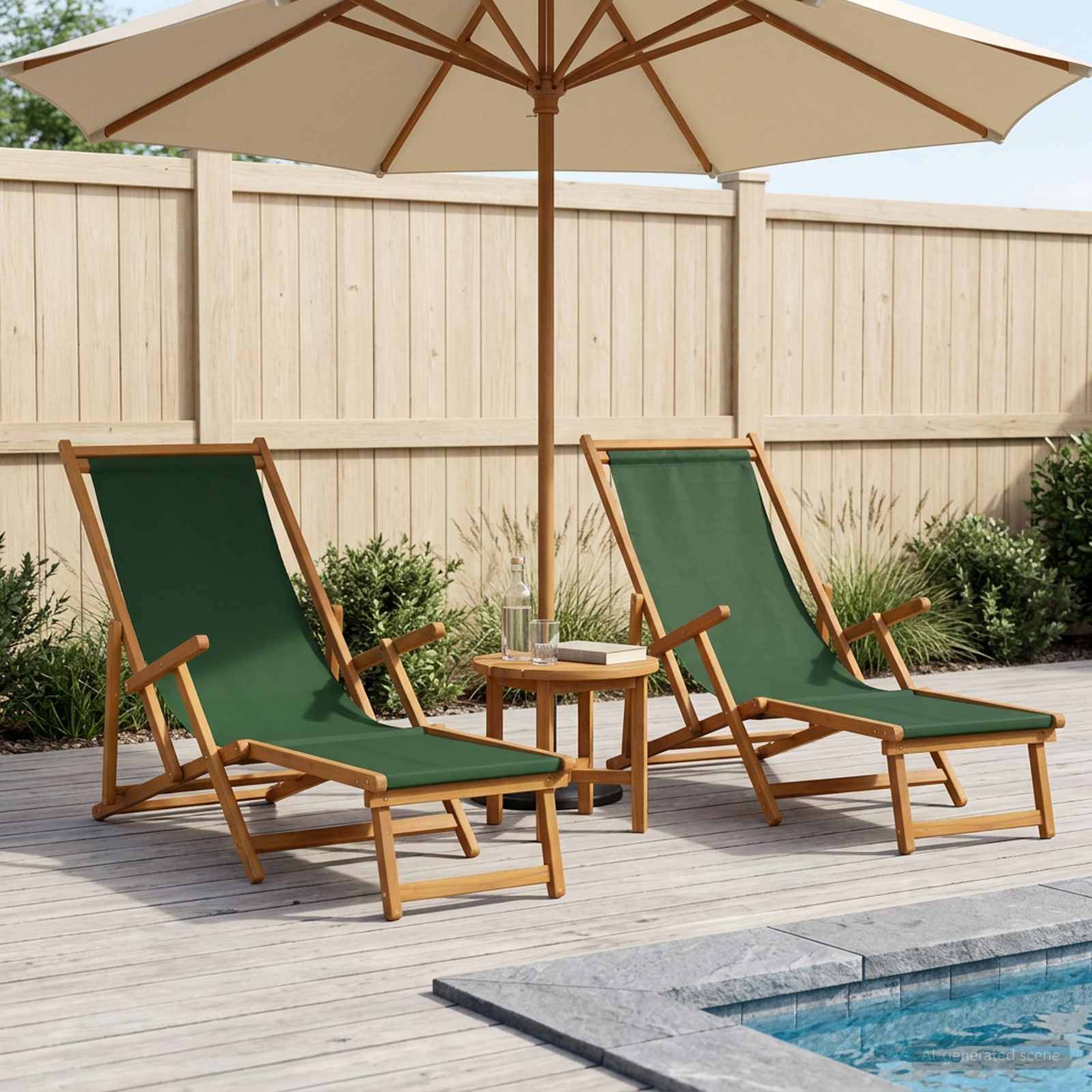 vidaXL Klappbare Sonnenliege 2 pcs 3 Position Massives Eukalyptus Holz