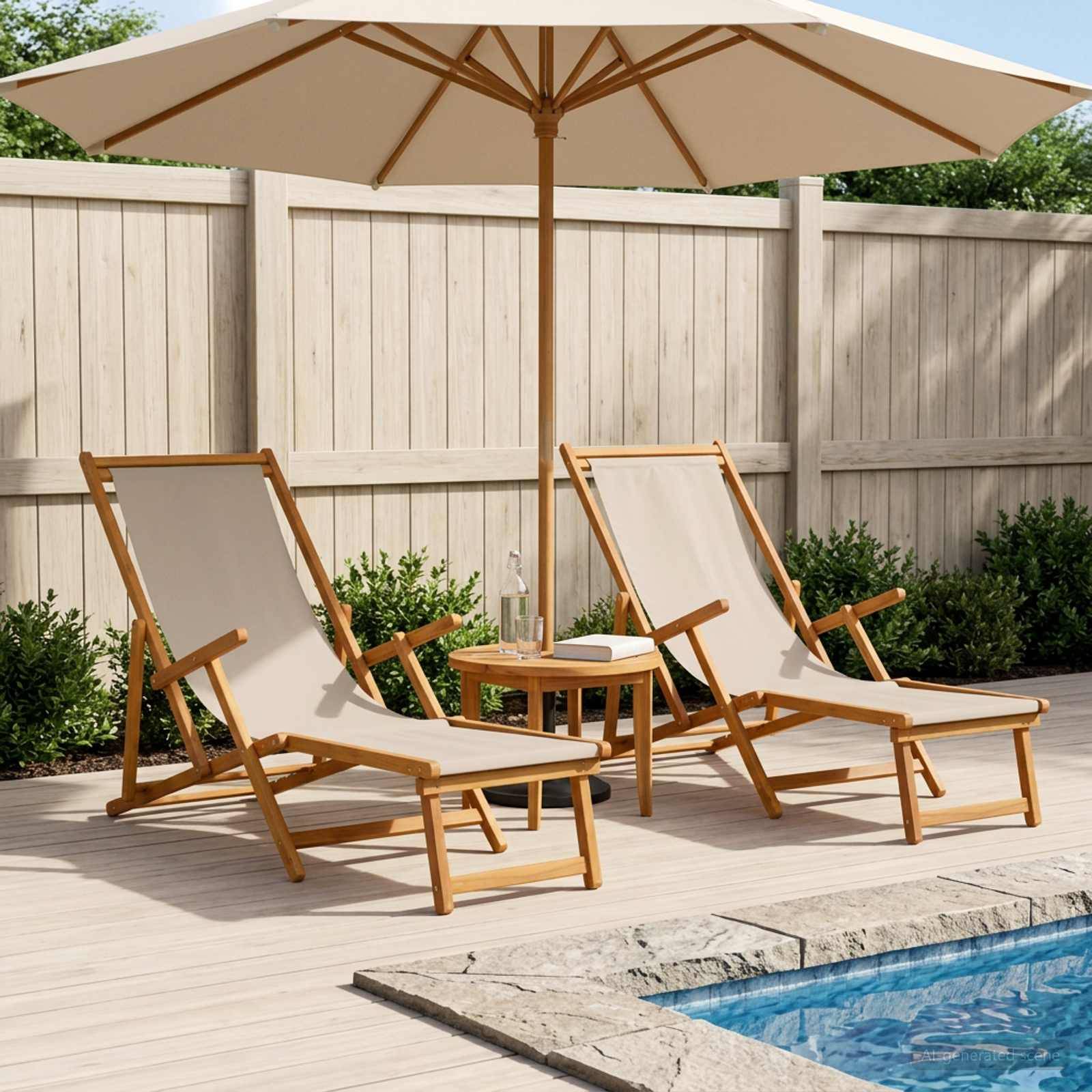 vidaXL Klappbare Sonnenliege 2 pcs 3 Position Massives Eukalyptus Holz