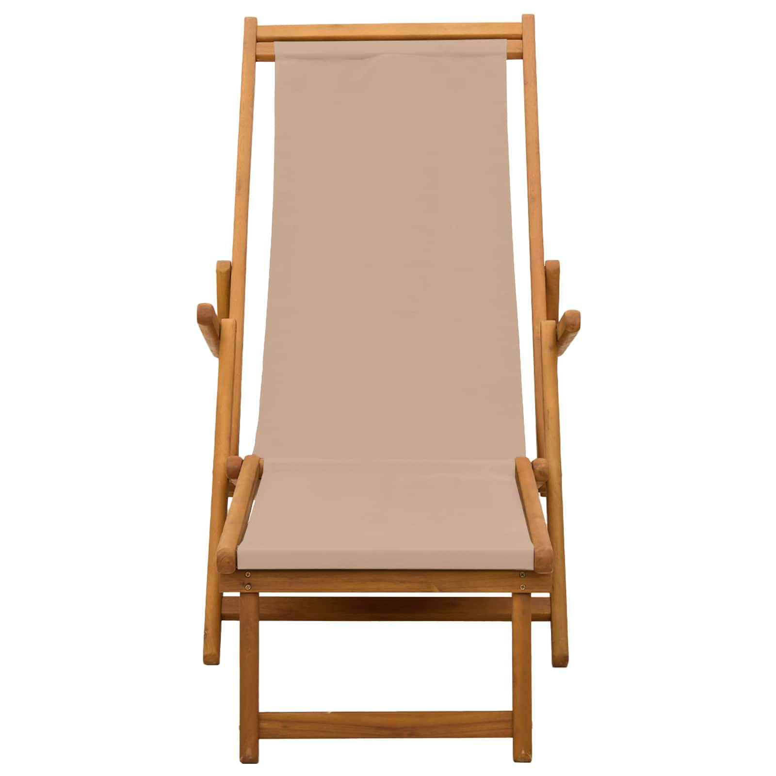 vidaXL Klappbare Sonnenliege 3 Position Massives Eukalyptus Holz Taupe