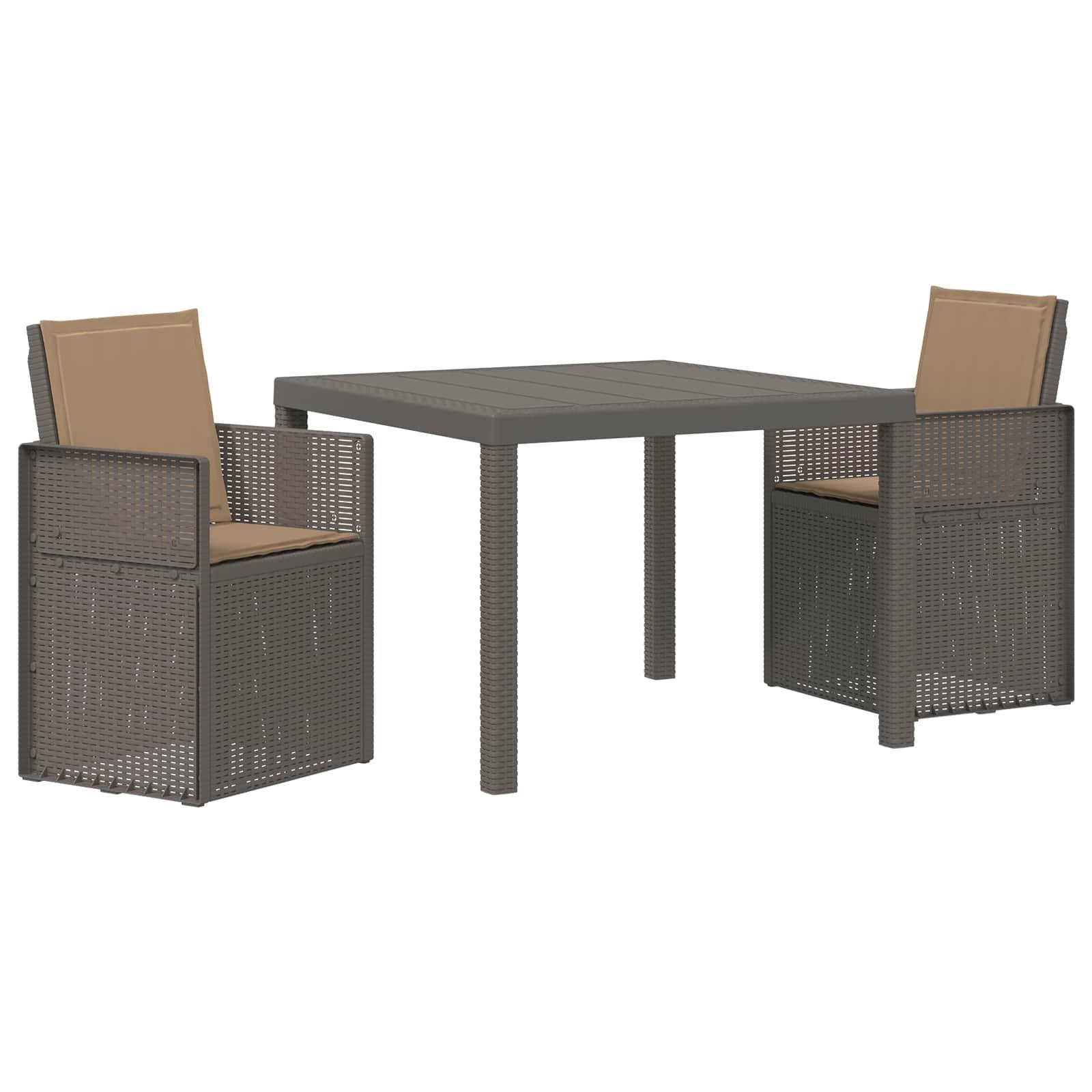 vidaXL Garten Essgruppe 3 Stk. Hellgrau und Taupe PP