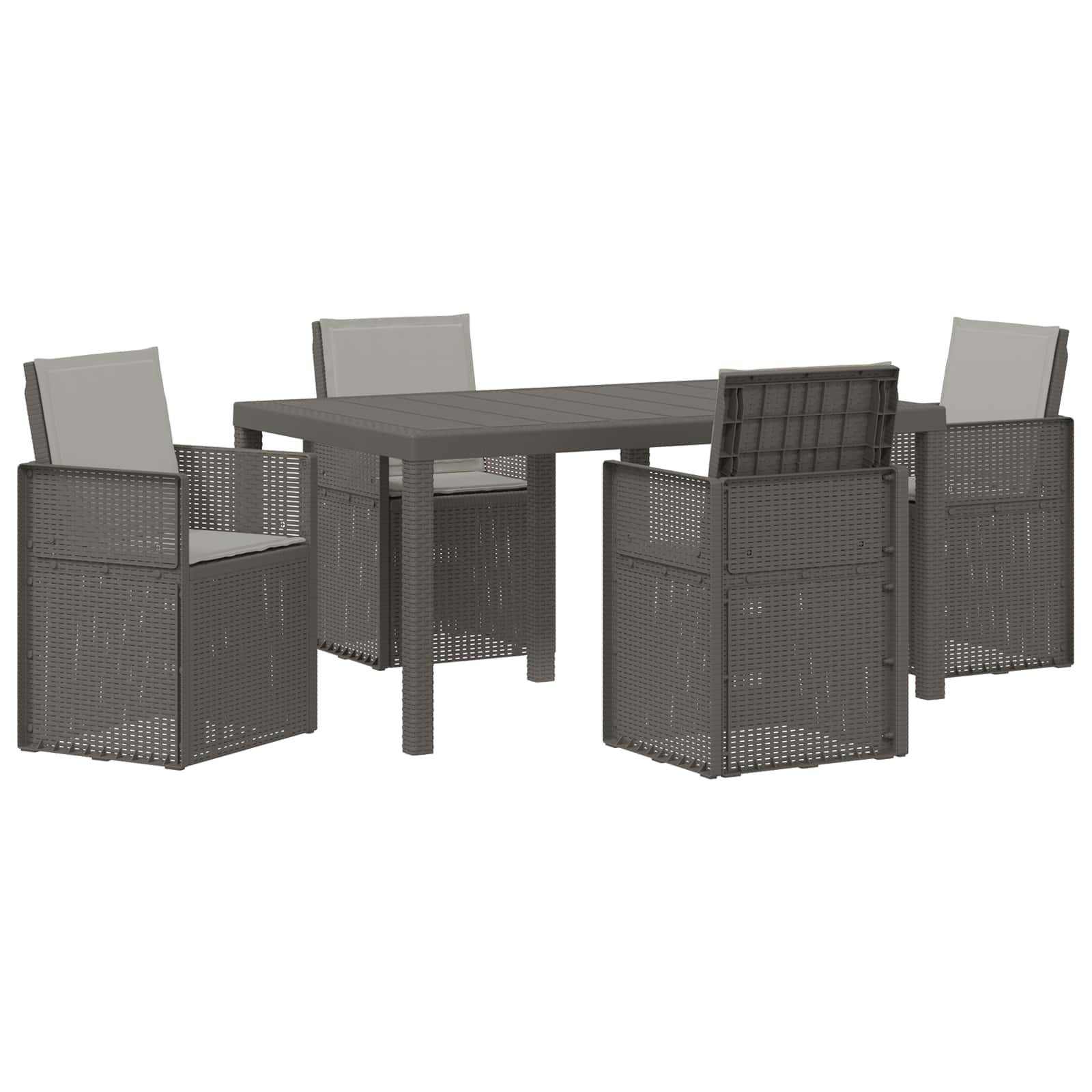 vidaXL Garten Essgruppe 5 Stk. Hellgrau PP