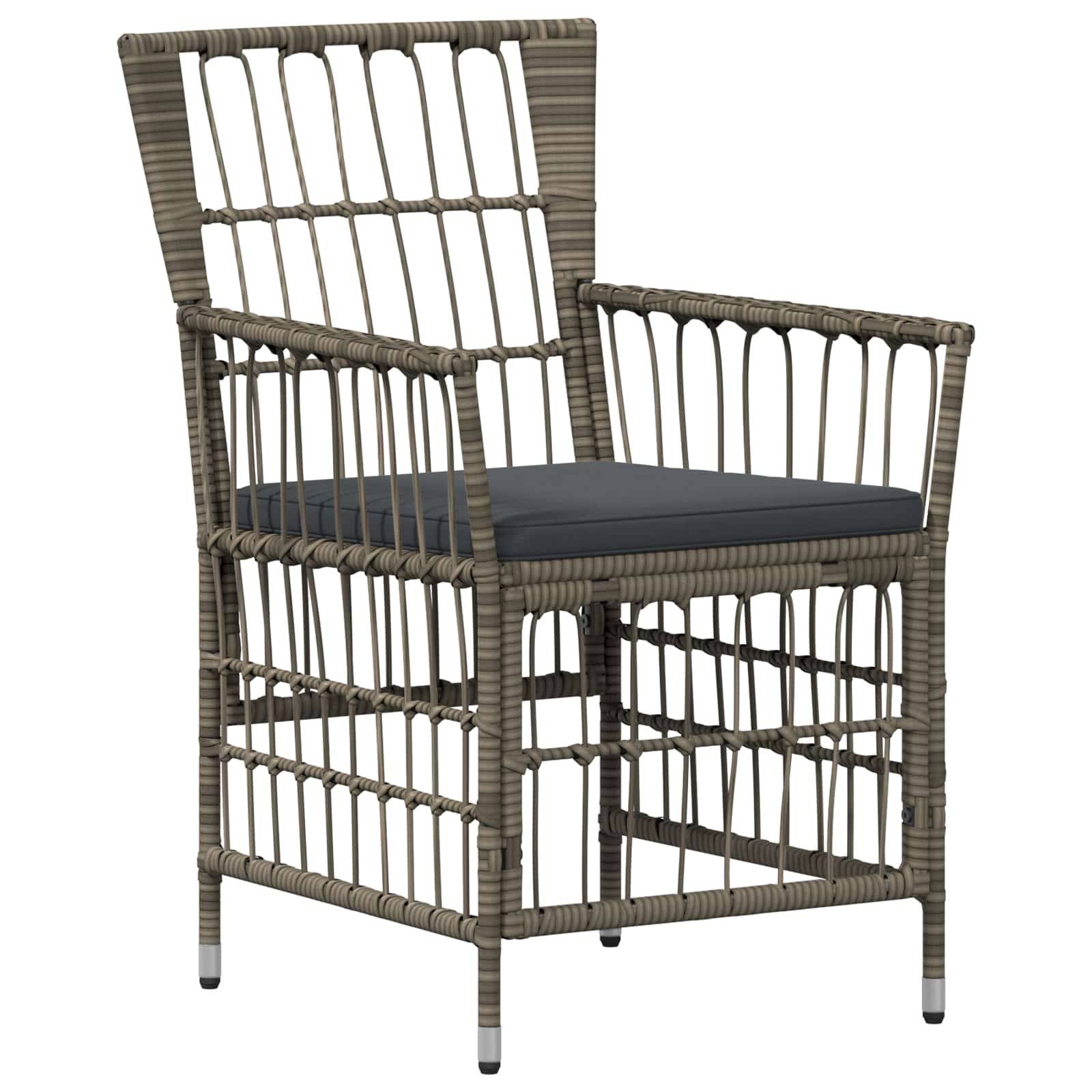 vidaXL Outdoor-Essgruppe 9 stk. Grau Poly-Rattan