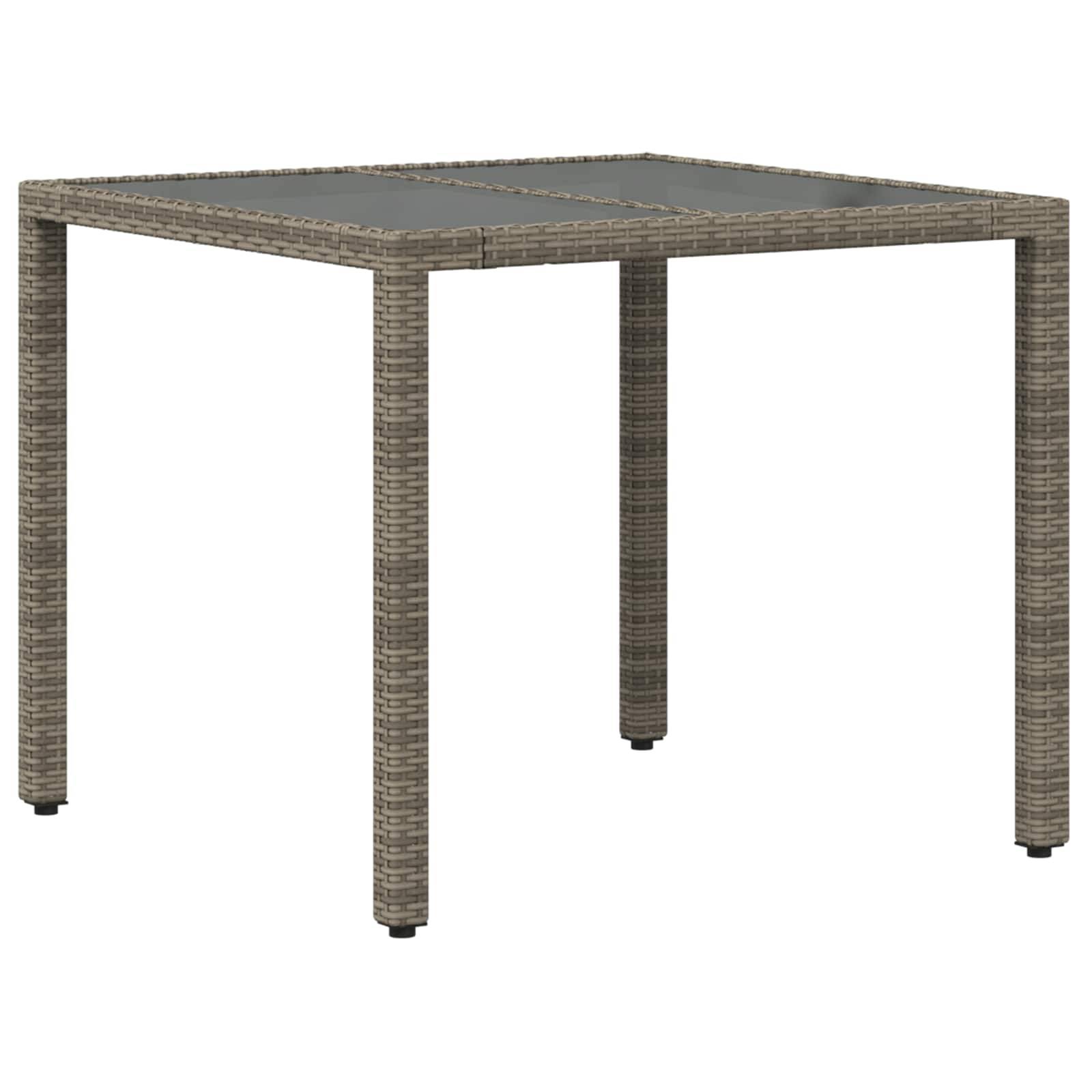 vidaXL Outdoor-Essgruppe 3 stk. Grau Poly-Rattan