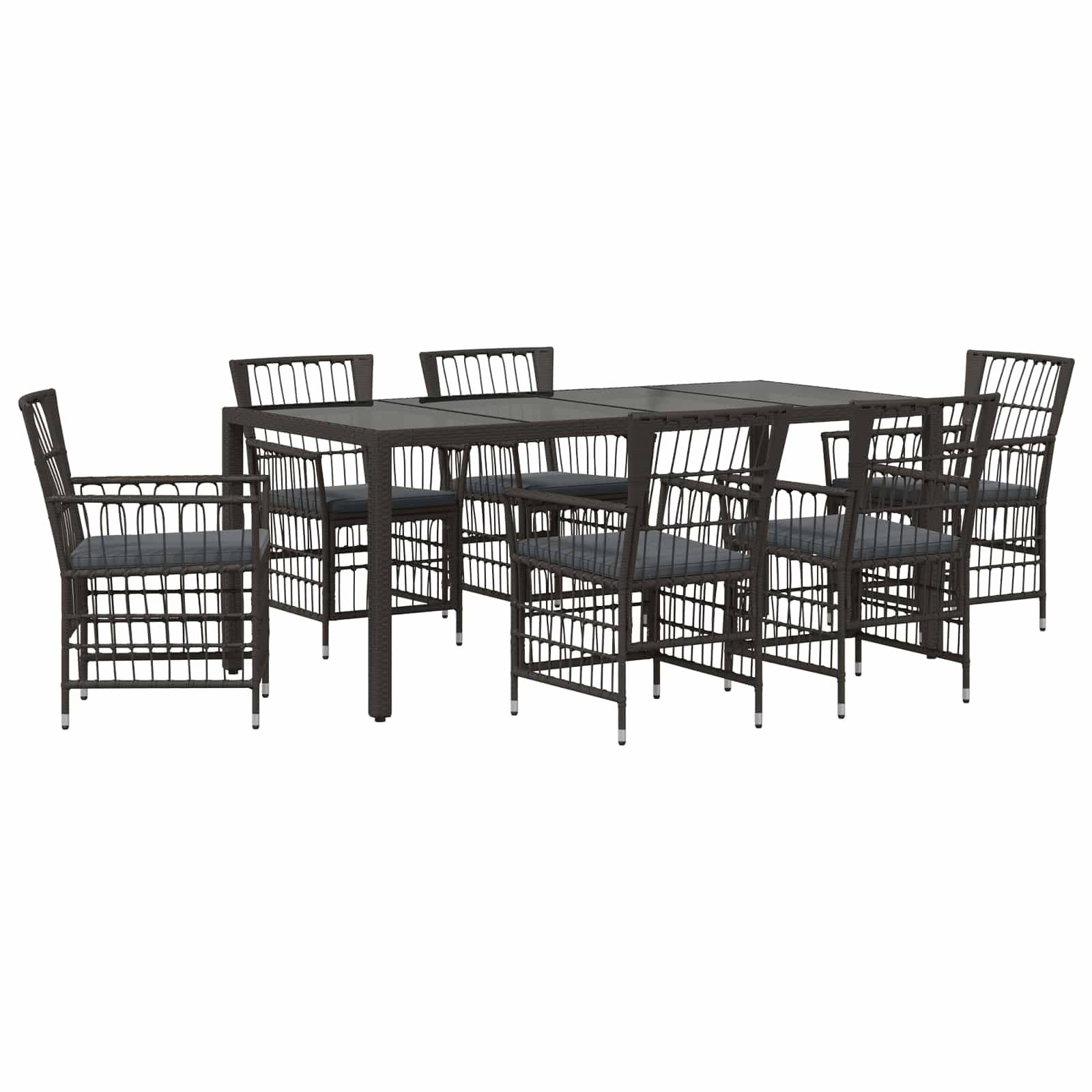 vidaXL Outdoor-Essgruppe 7 stk. Schwarz Poly-Rattan