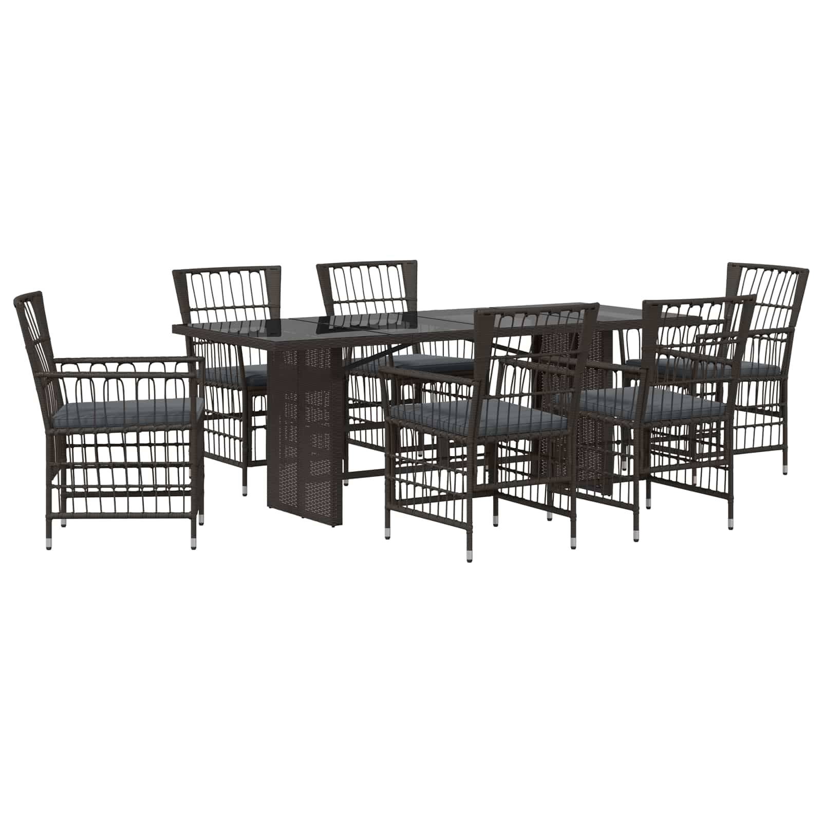 vidaXL Outdoor-Essgruppe 7 stk. Schwarz Poly-Rattan
