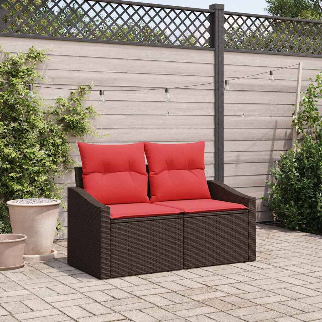 vidaXL Gartensofa Braun 123 x 62 x 69cm Poly-Rattan