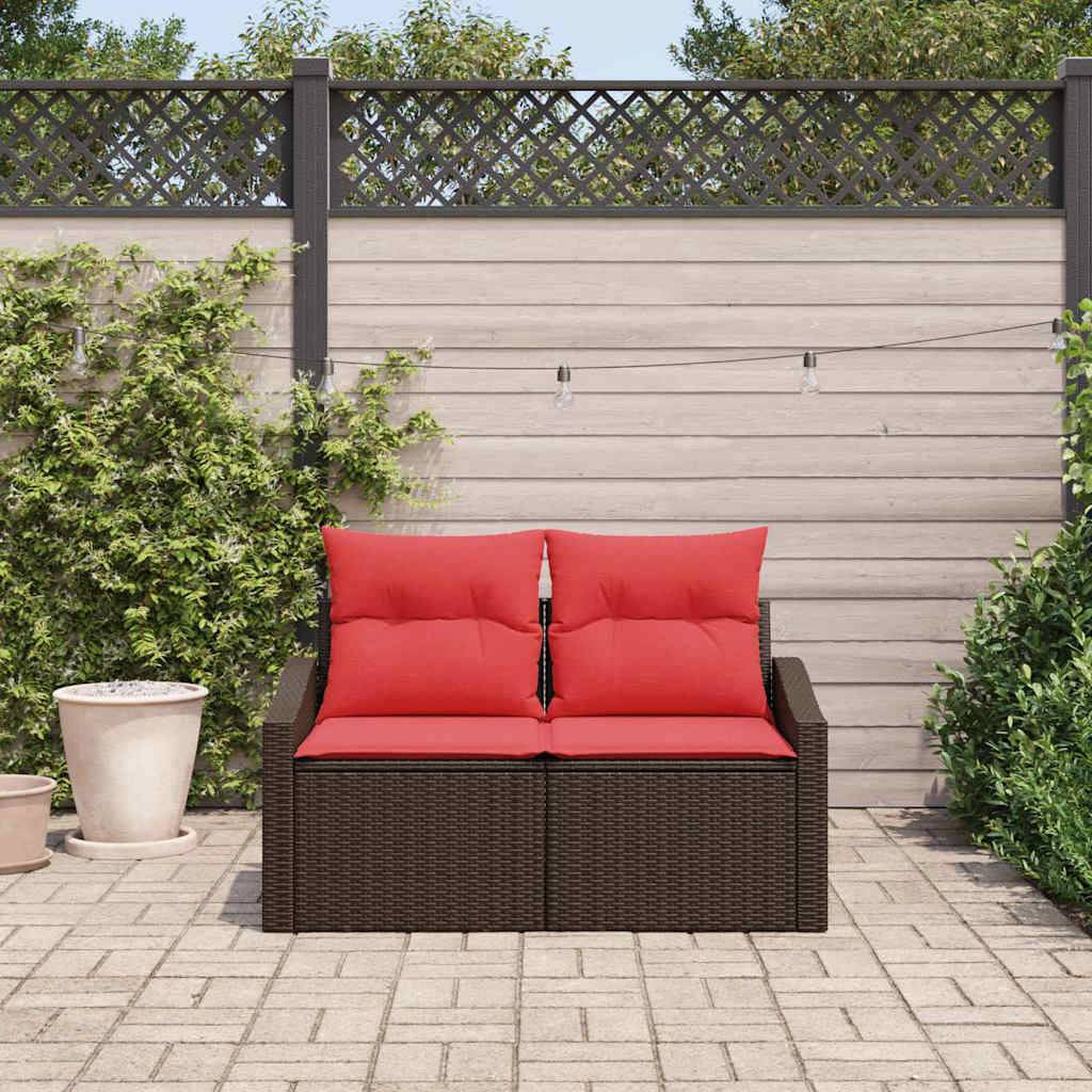 vidaXL Gartensofa Braun 123 x 62 x 69cm Poly-Rattan