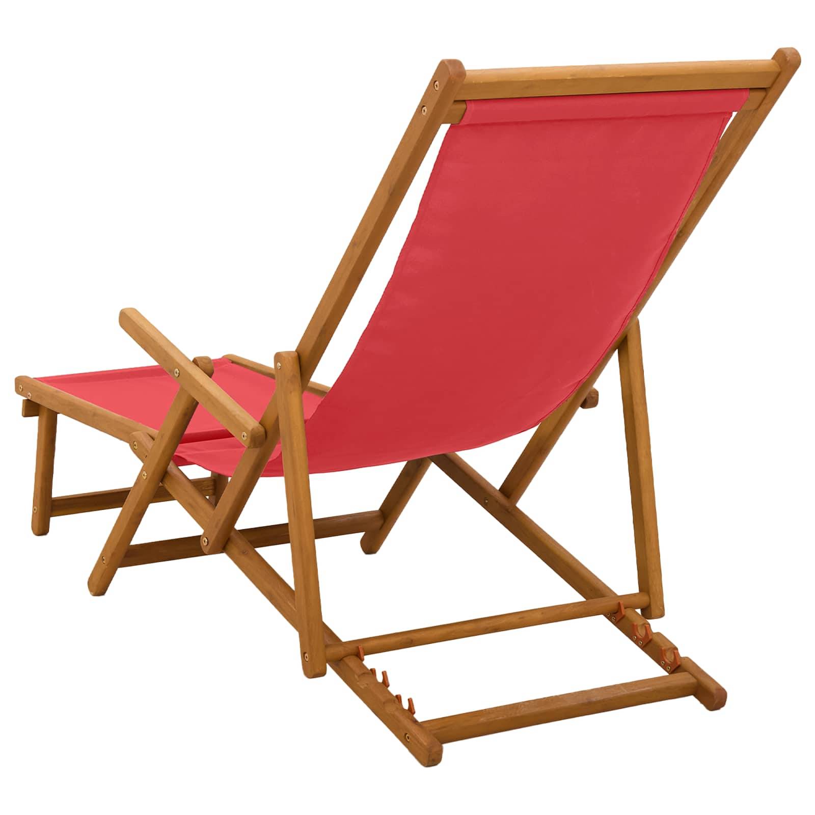 vidaXL Klappbare Sonnenliege 3 Position Massives Eukalyptus Holz Rot
