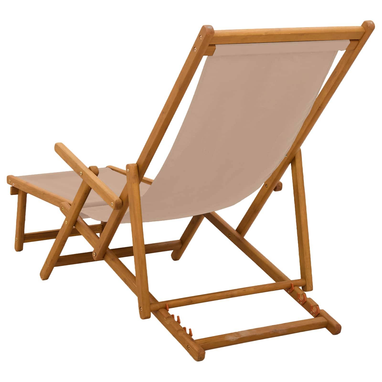 vidaXL Klappbare Sonnenliege 3 Position Massives Eukalyptus Holz Taupe