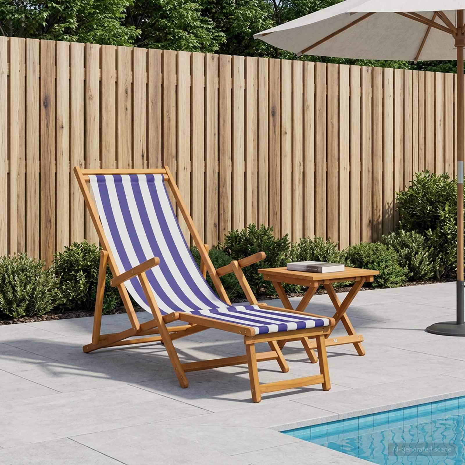 vidaXL Klappbare Sonnenliege 3 Position Massives Eukalyptus Holz