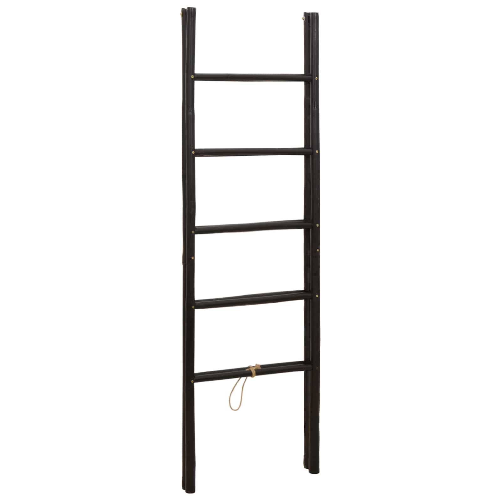 vidaXL Doppel-Handtuchleiter Schwarz 50 x 50 x 159 cm Bambus