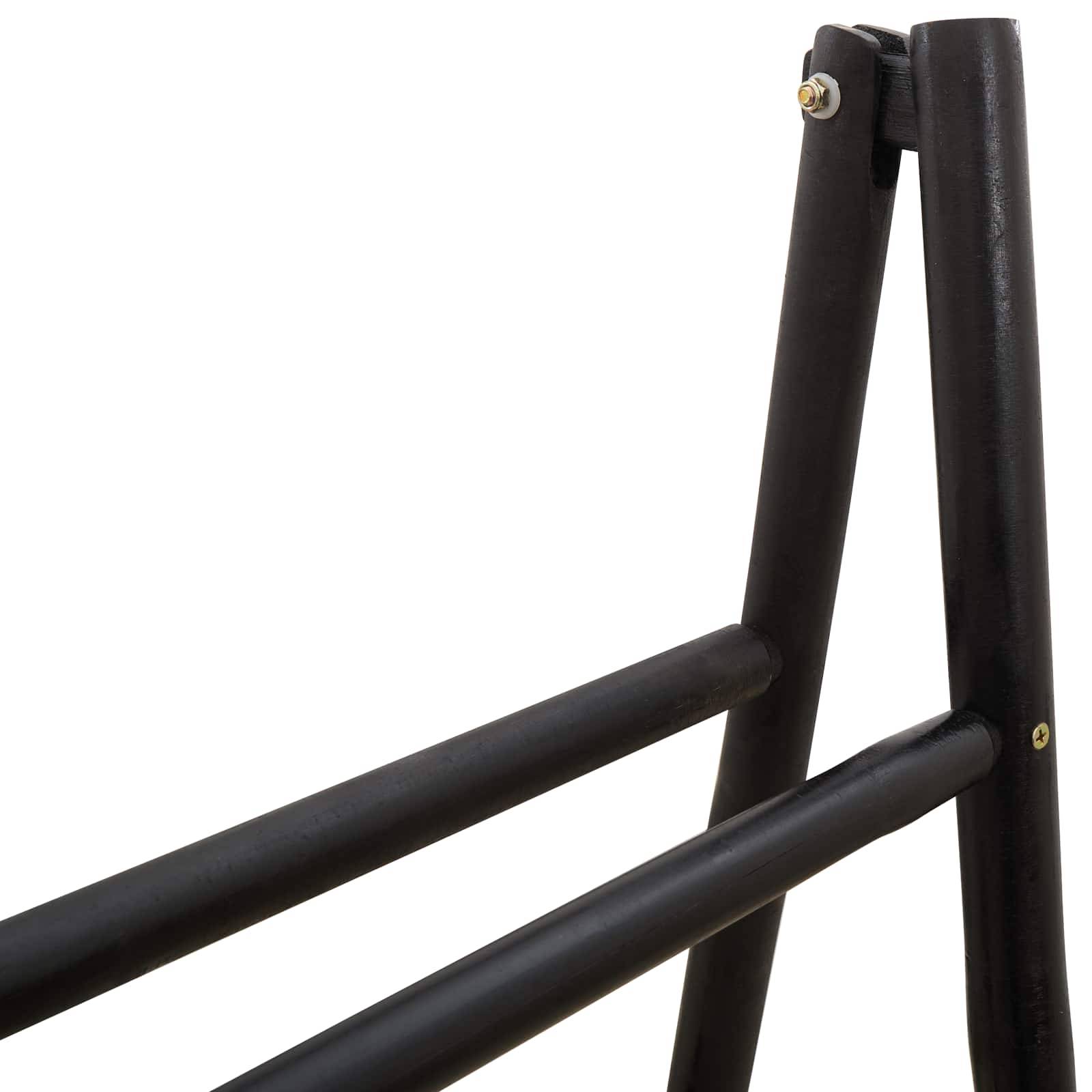 vidaXL Doppel-Handtuchleiter Schwarz 50 x 50 x 159 cm Bambus
