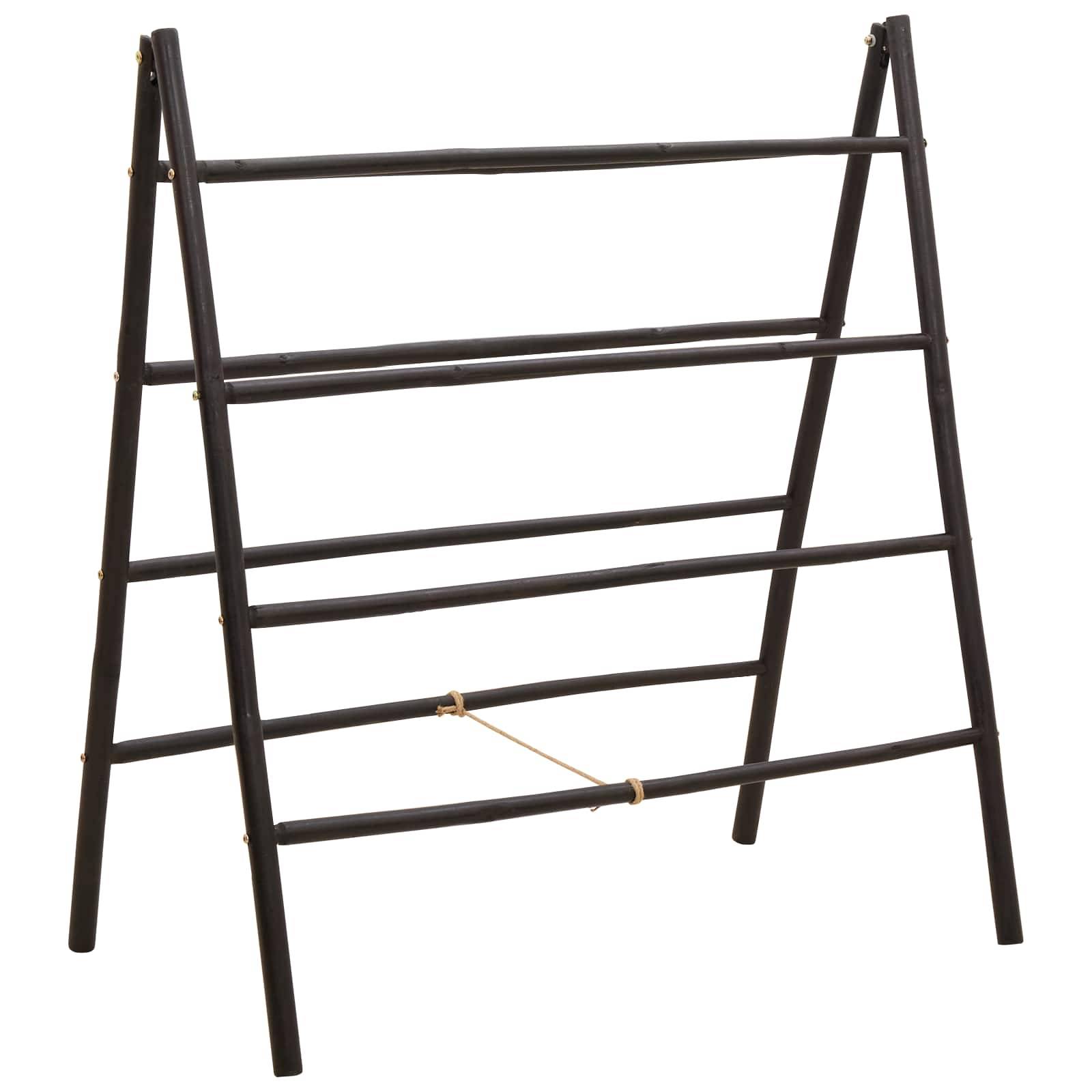 vidaXL Doppelseitige Deckenleiter Schwarz 90 x 50 x 100 cm Bambus