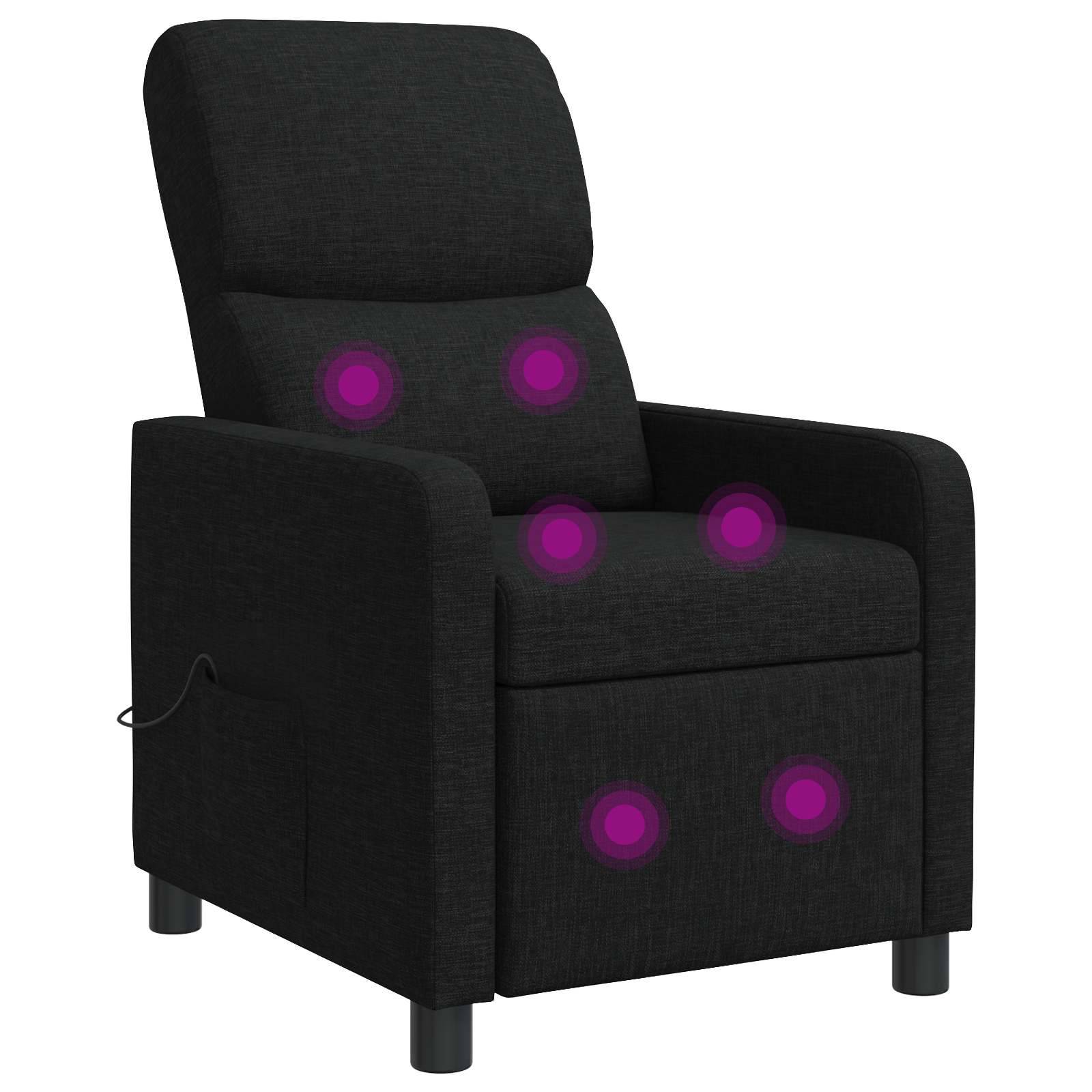 vidaXL Liegesessel Schwarz Stoff