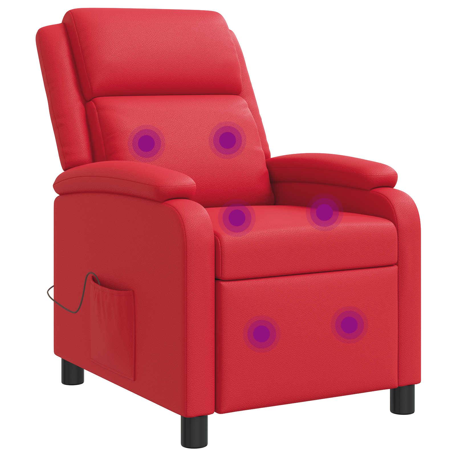 vidaXL Massage Relaxsessel Rot Kunstleder