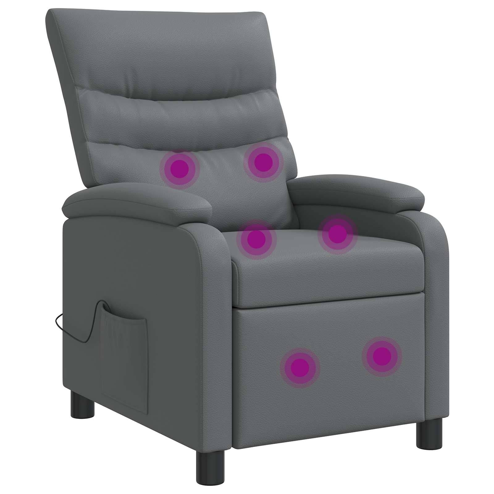 vidaXL Massage Relaxsessel Grau Kunstleder