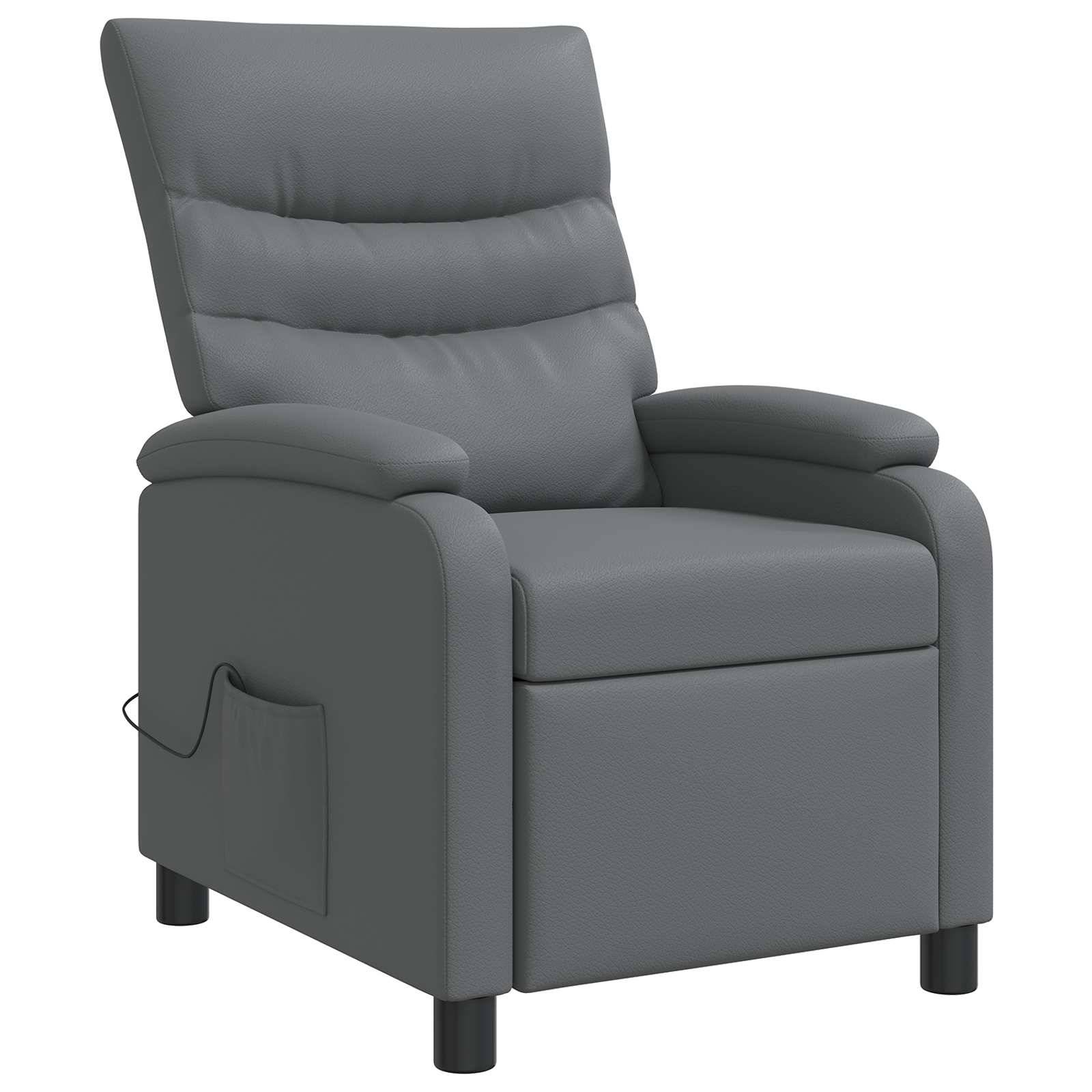 vidaXL Massage Relaxsessel Grau Kunstleder