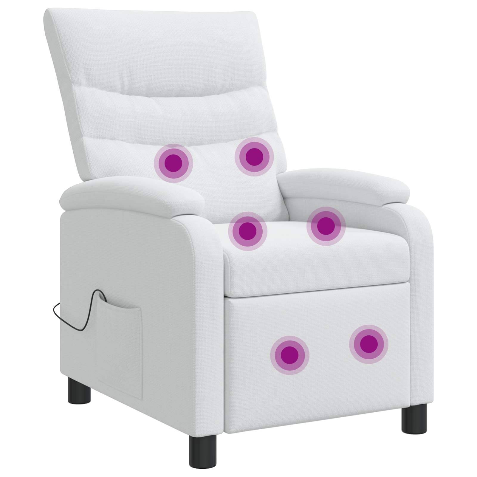vidaXL Massage Relaxsessel Weiß Stoff