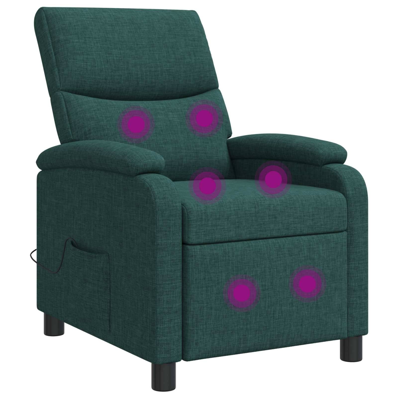 vidaXL Massage Relaxsessel Dunkelgrün Stoff