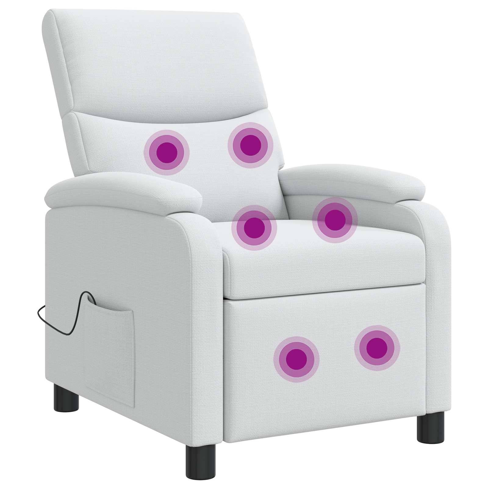 vidaXL Massage Relaxsessel Weiß Stoff