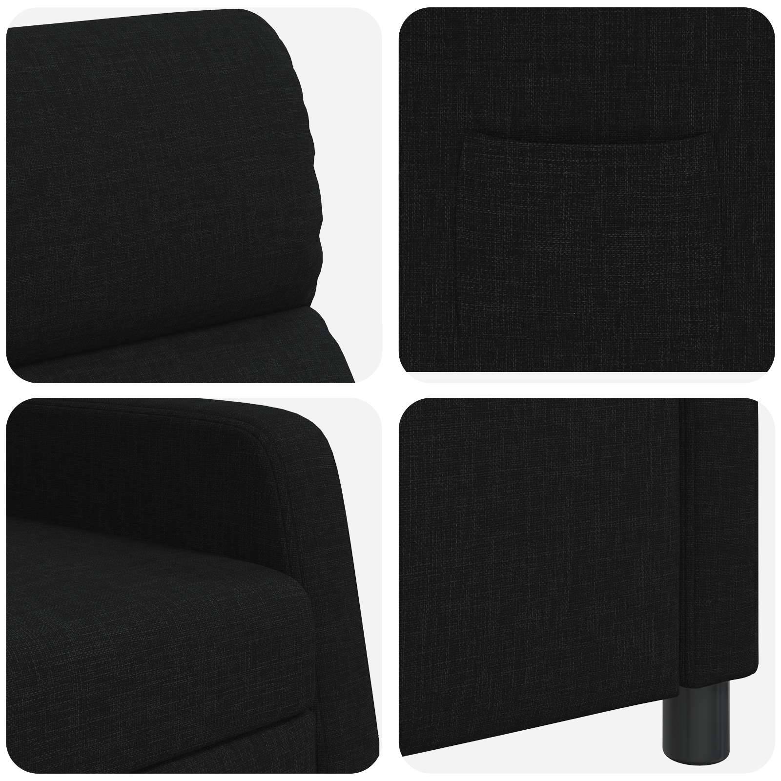 vidaXL Liegesessel Schwarz Stoff