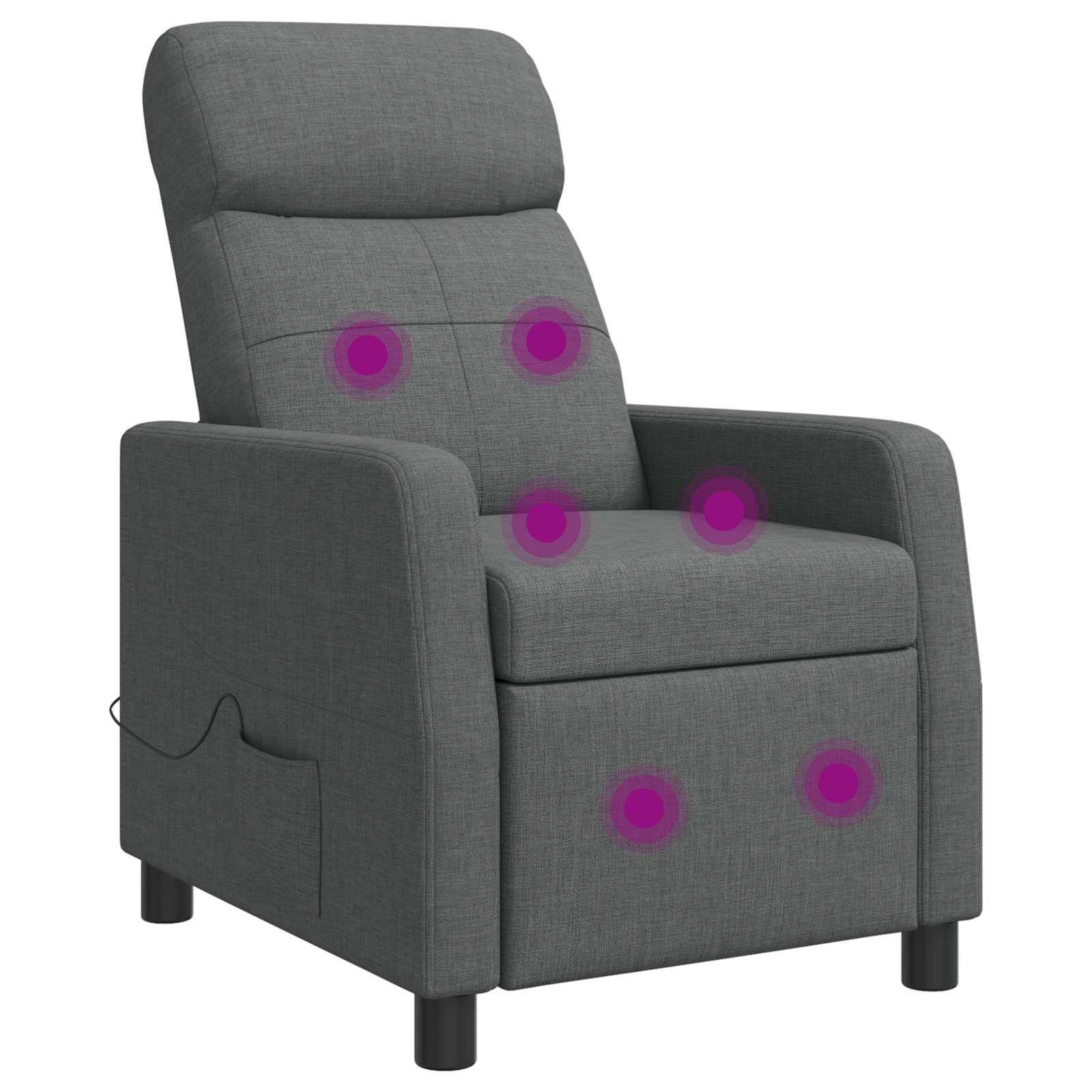 vidaXL Massage Relaxsessel Dunkelgrau Stoff