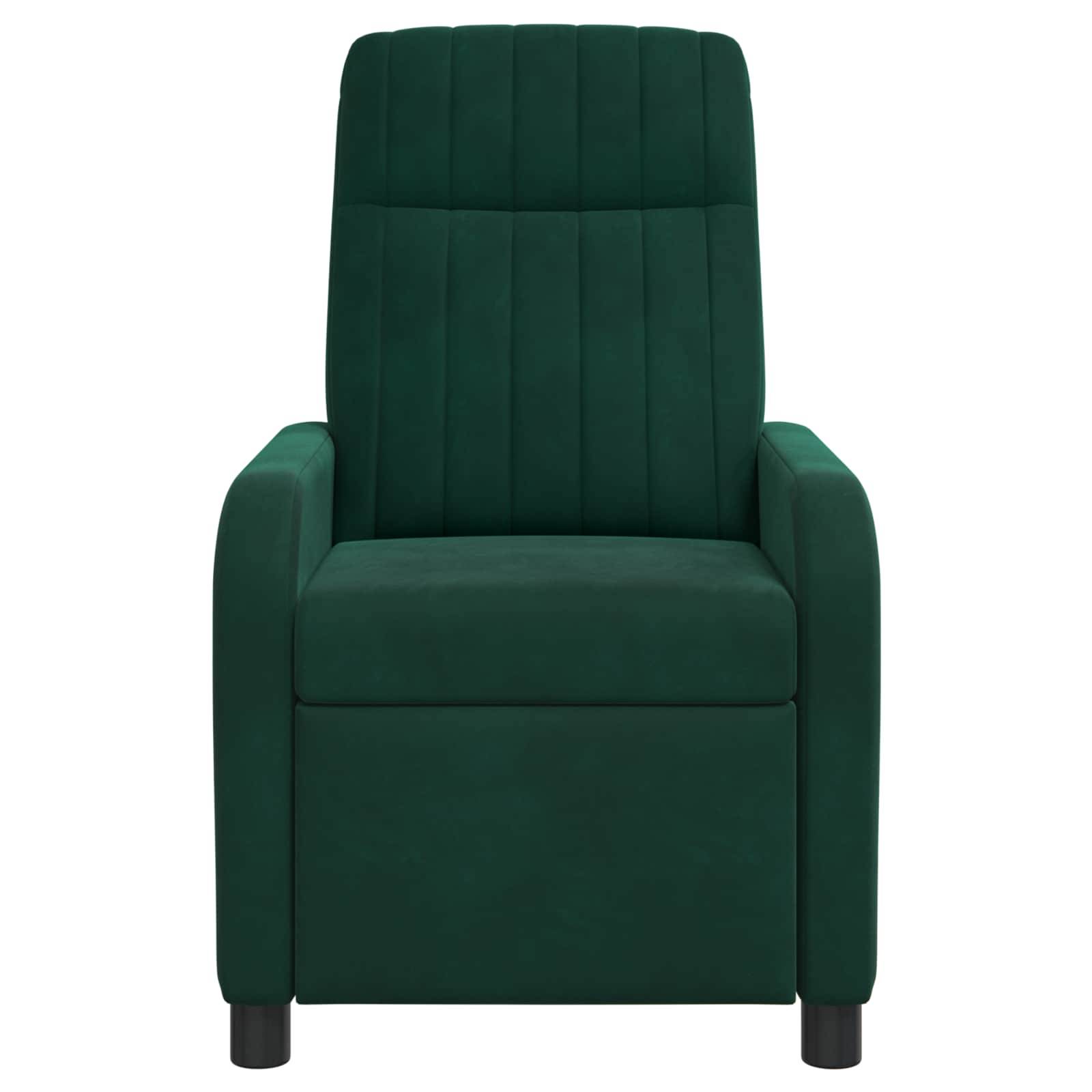 vidaXL Massage Relaxsessel Dunkelgrün Samt (V)