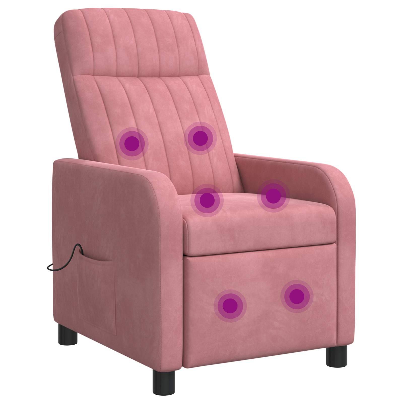 vidaXL Massage Relaxsessel Rosa Samt (V)