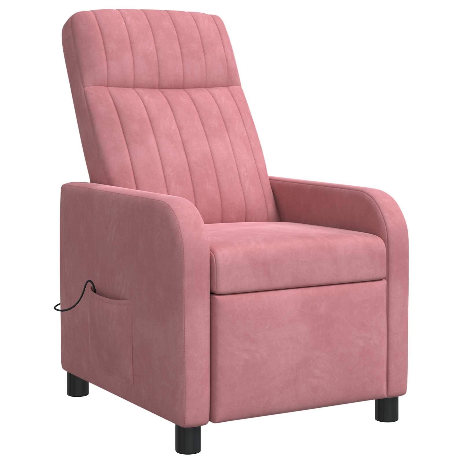 vidaXL Massage Relaxsessel Rosa Samt (V)