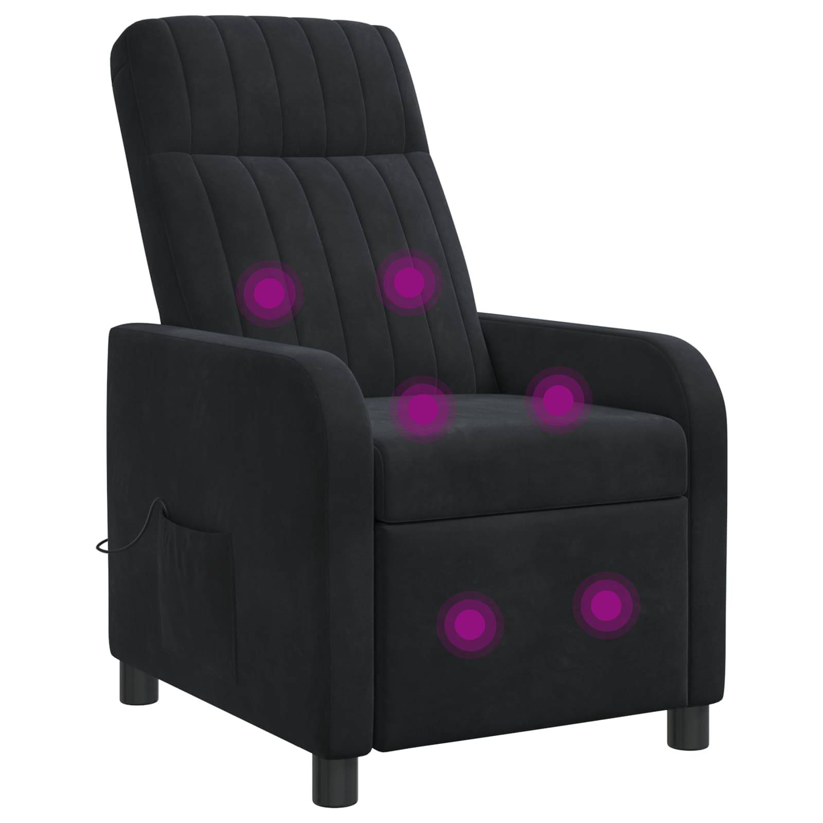 vidaXL Massage Relaxsessel Schwarz Samt (V)