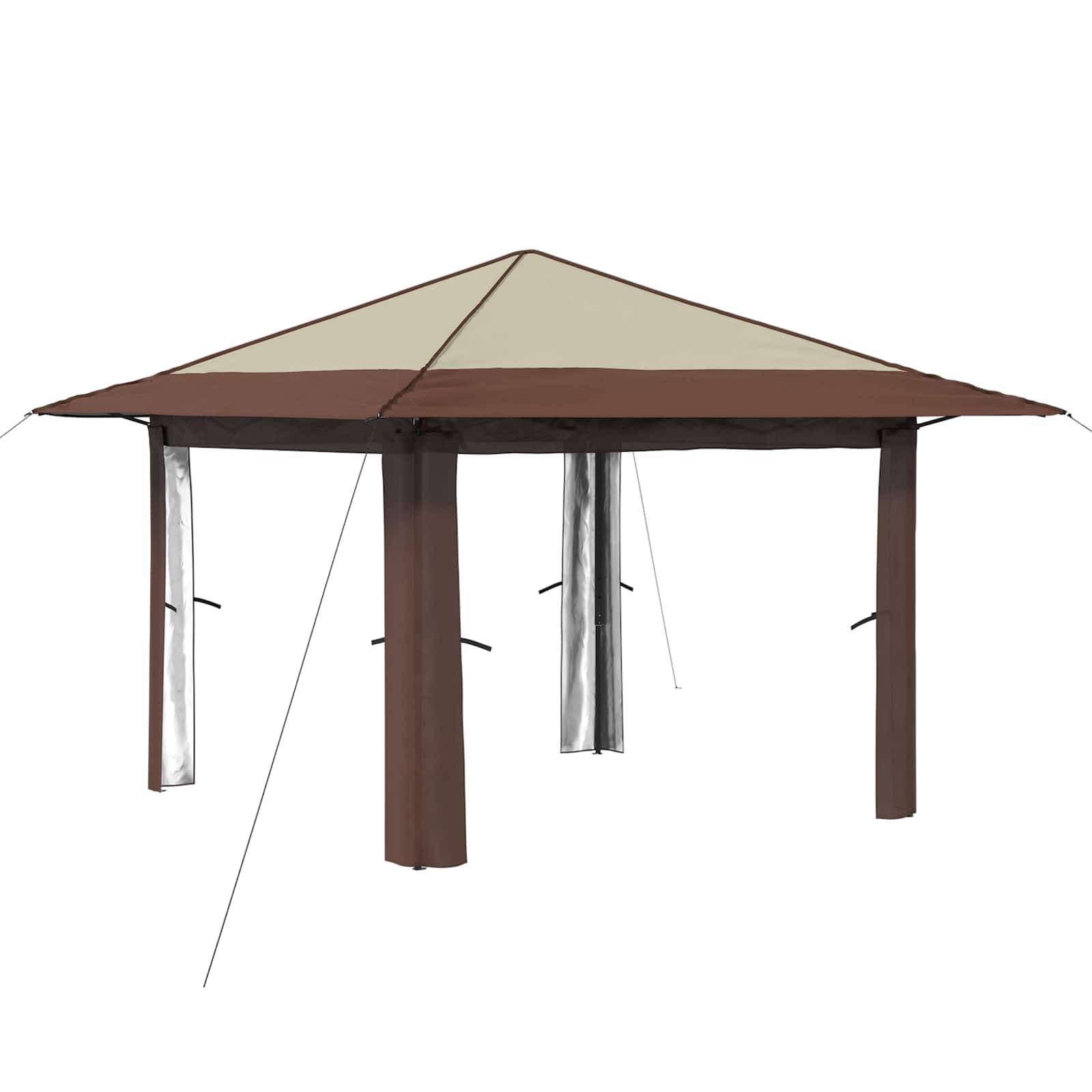 vidaXL Gazebo ohne Seitenwand Creme und Braun