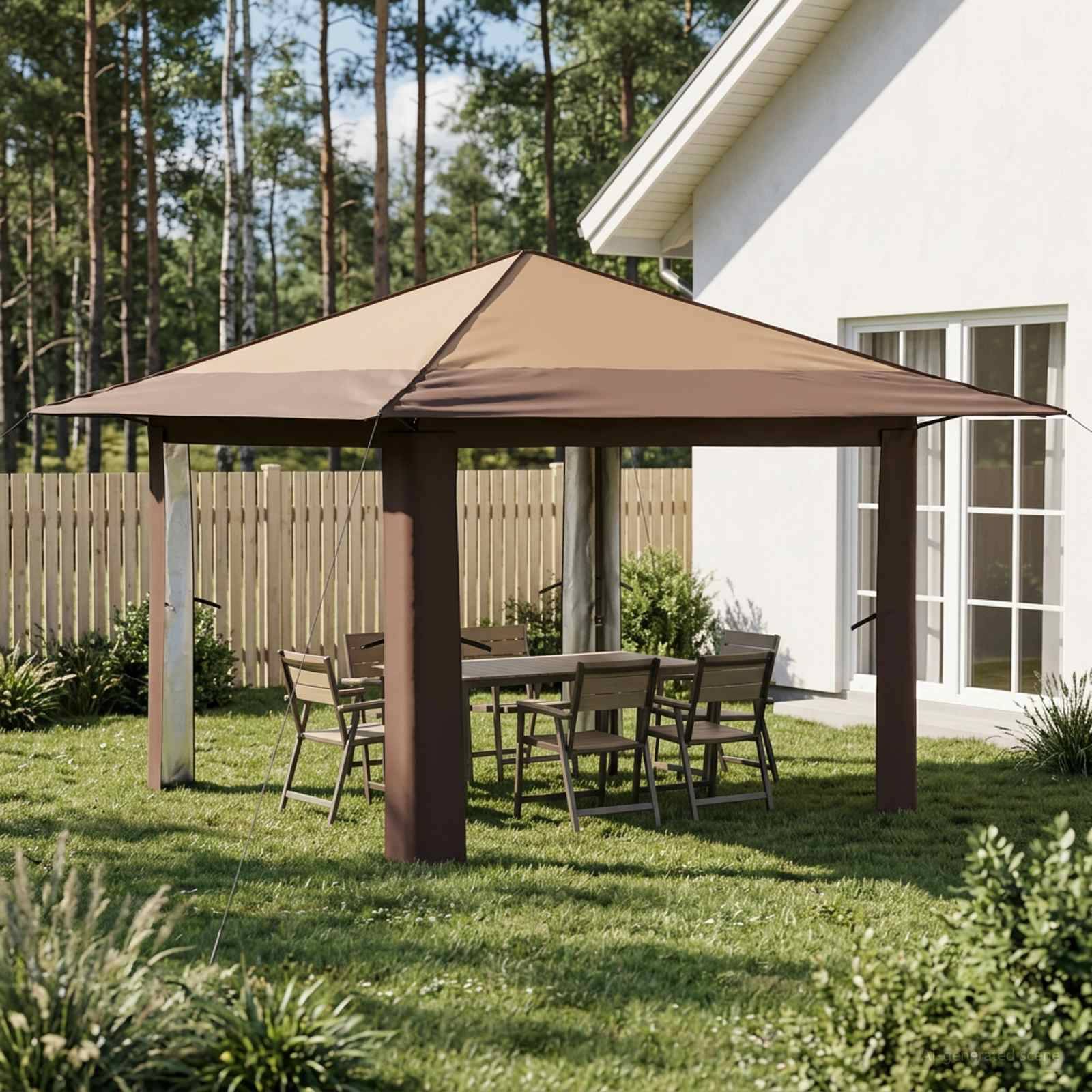 vidaXL Gazebo ohne Seitenwand Beige und Braun