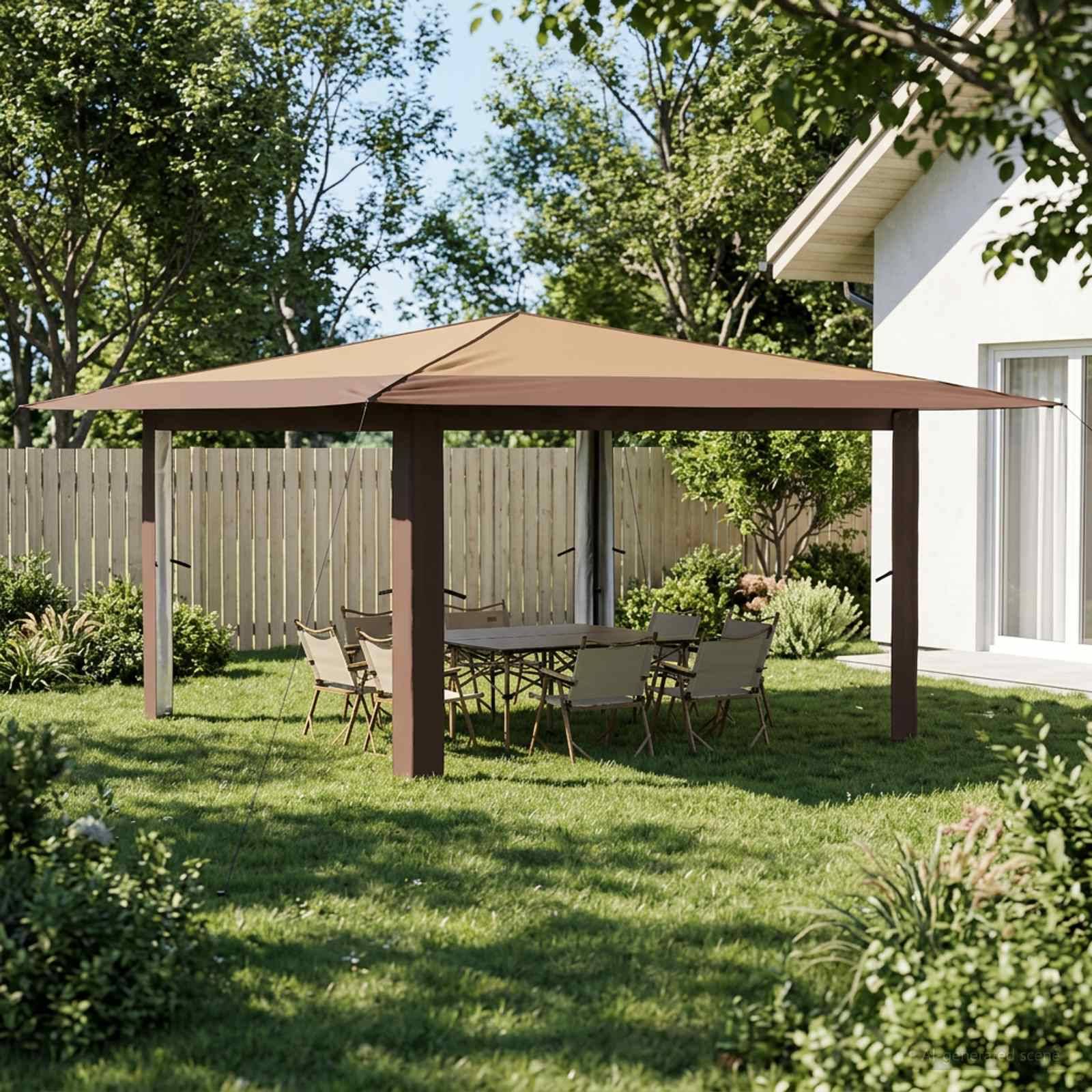vidaXL Pavillon ohne Seitenwand 4 x 4 m Beige und Braun
