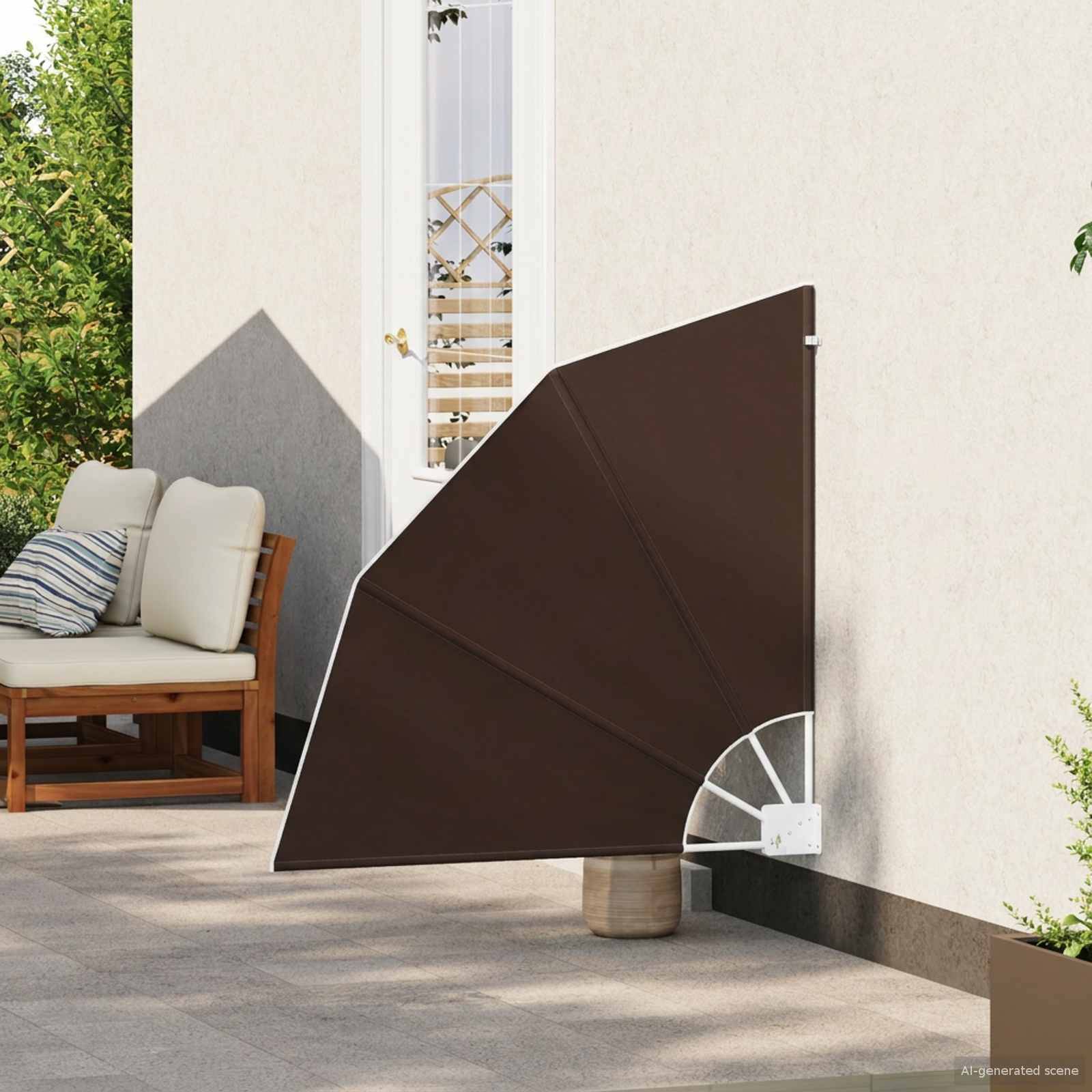 vidaXL Balkon Sichtschutz 115 x 115 cm Polyester Braun