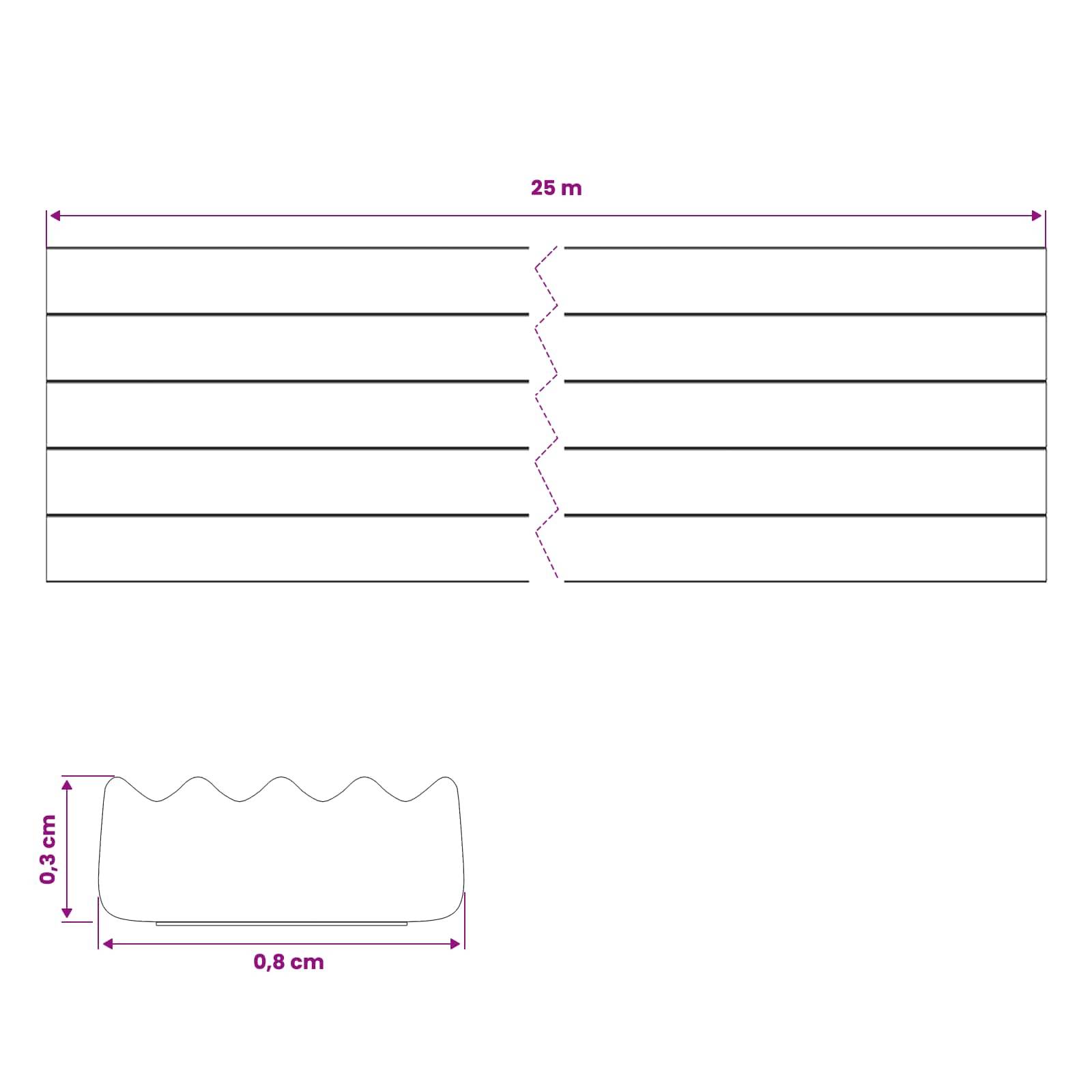 vidaXL Selbstklebende Fensterdichtung Weiß 8 x 3 mm 25 m