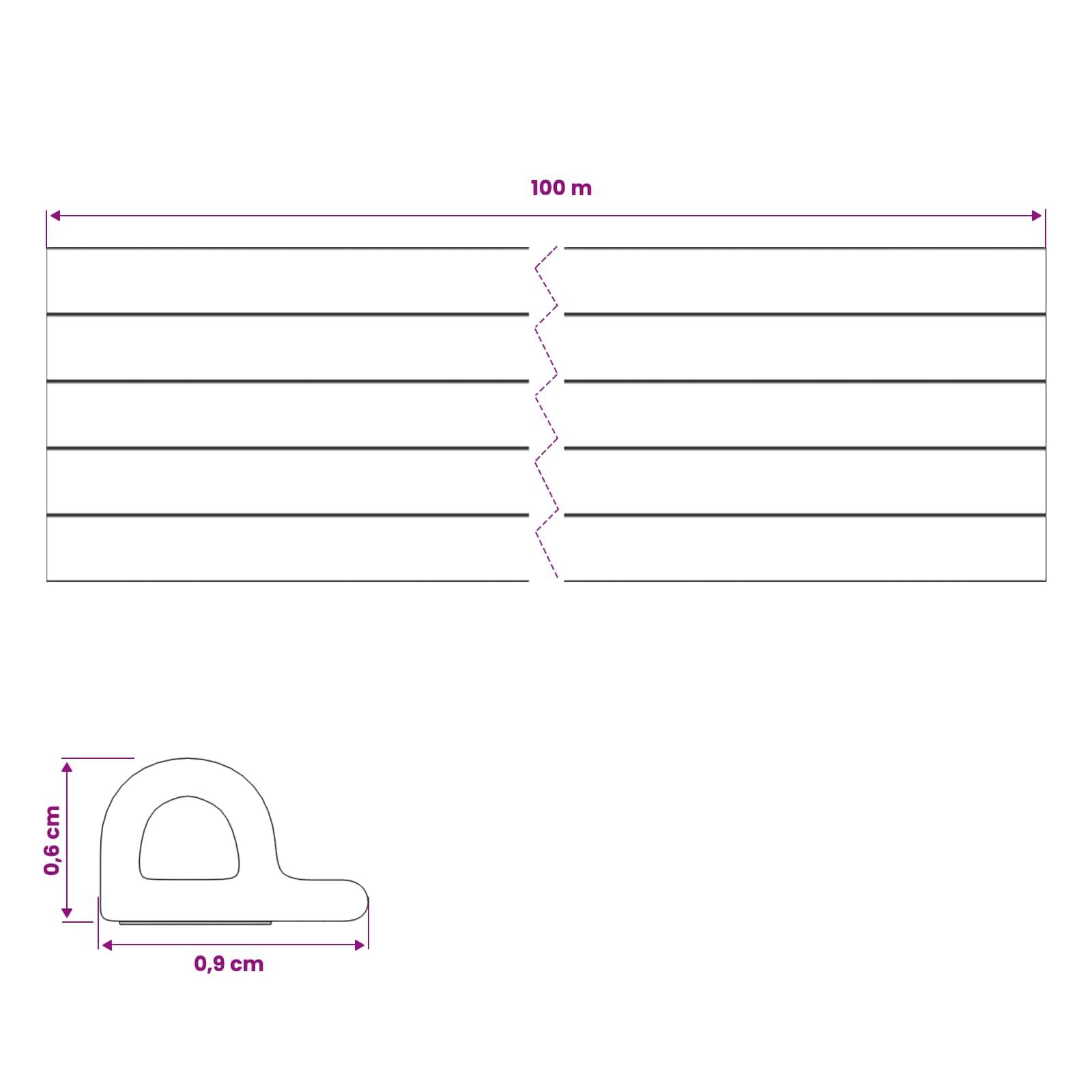 vidaXL Selbstklebende Fensterdichtung Weiß 9 x 6 mm 100 m